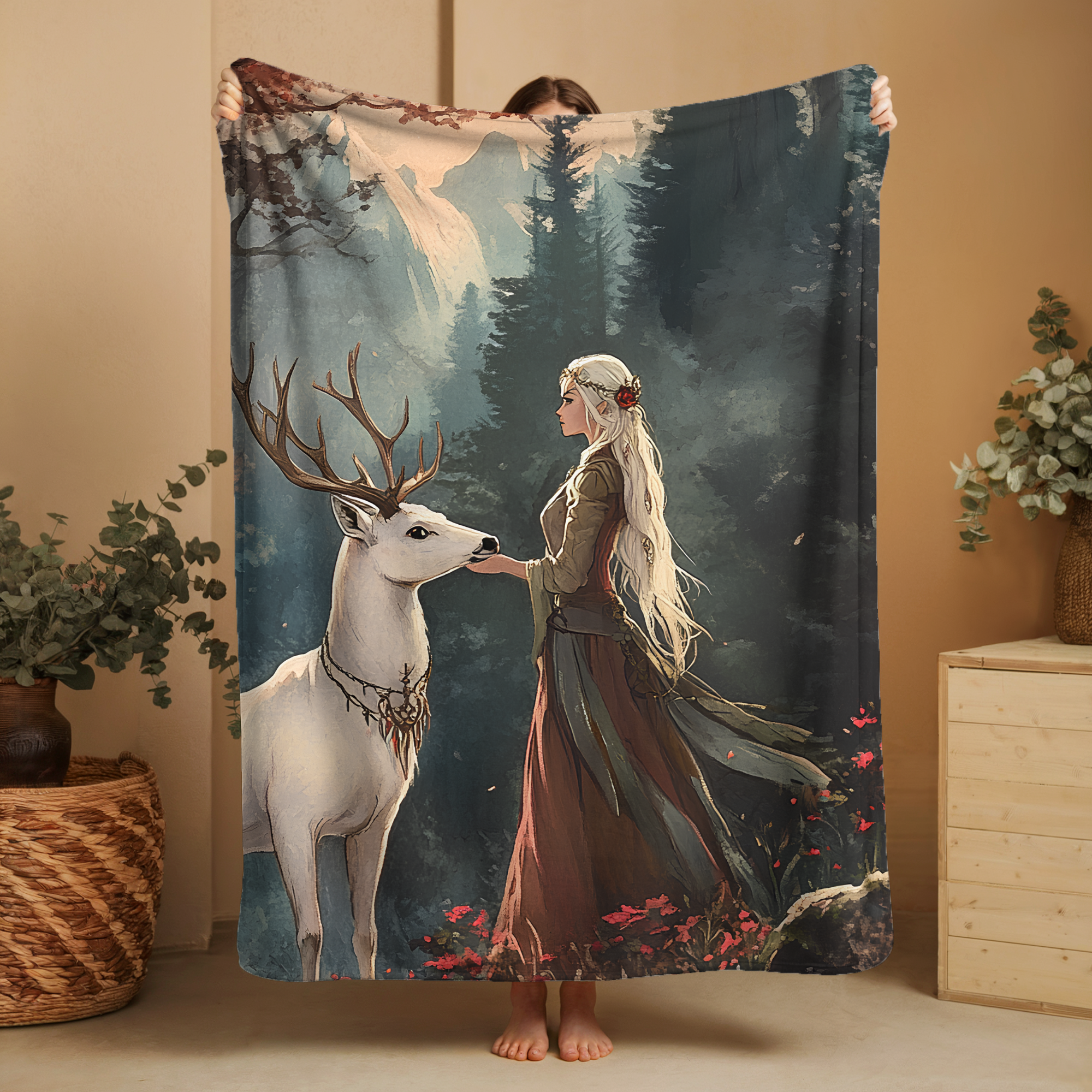 Enchanted Forest Blanket | Cozy Fairytale Throw for Book Lovers & Reading Nooks