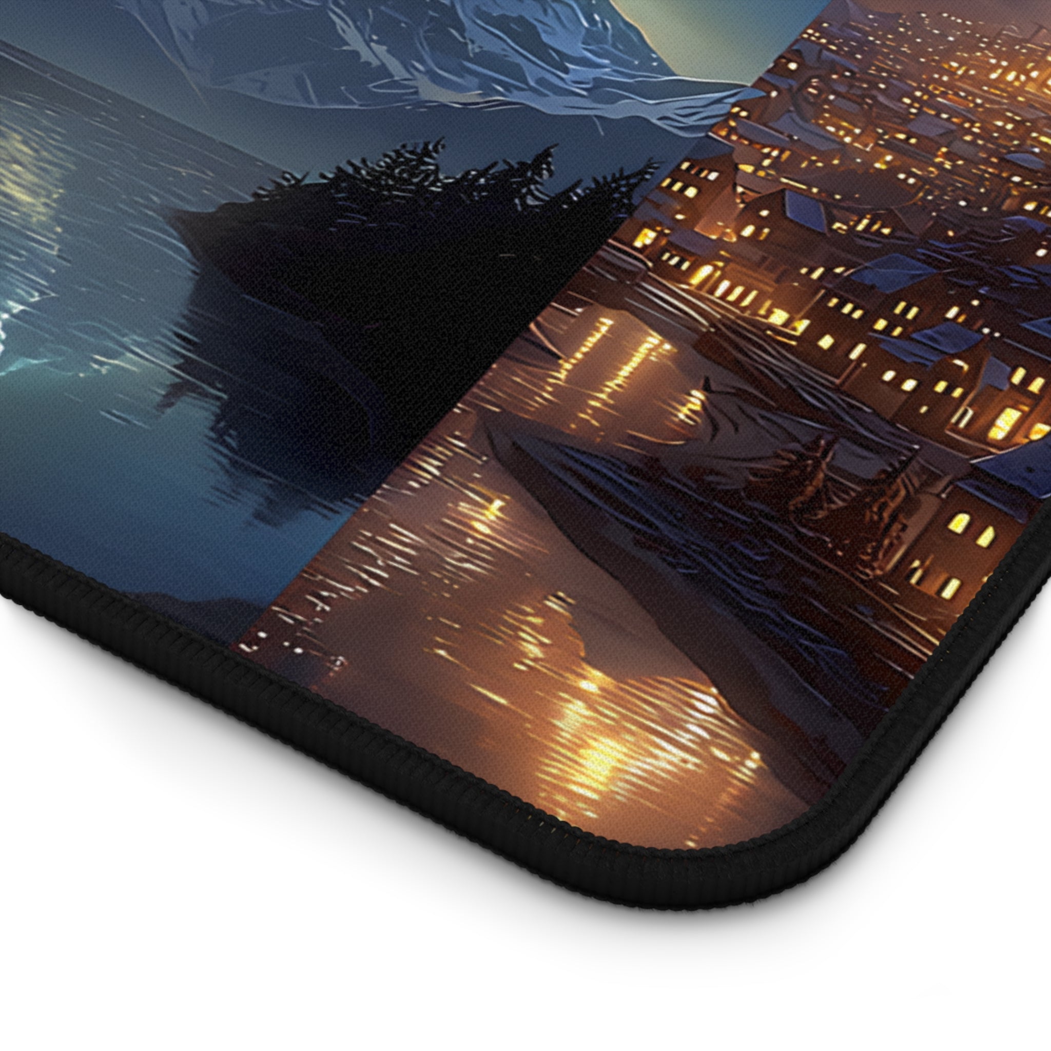 Scenes of Velaris Desk Mat | Fantasy Starry City Nightscape Gaming Mouse Pad Bookish Desk Decor