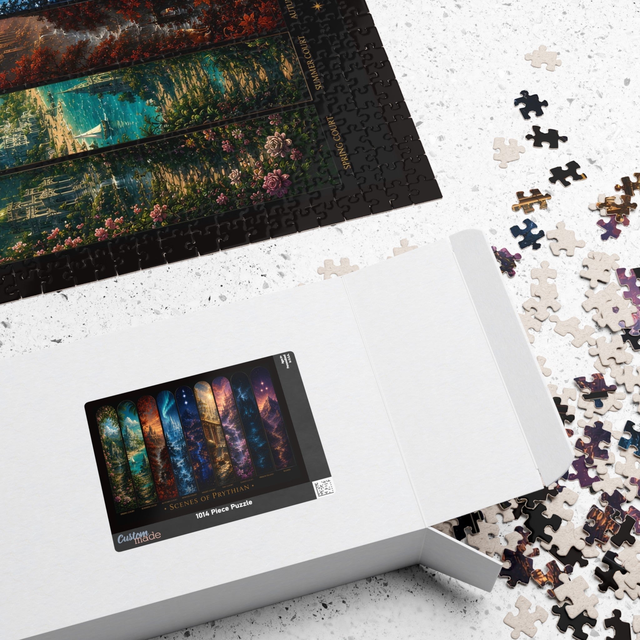 Scenes of Prythian Jigsaw Puzzle - All 7 Courts Fantasy Art, Gift Box Included