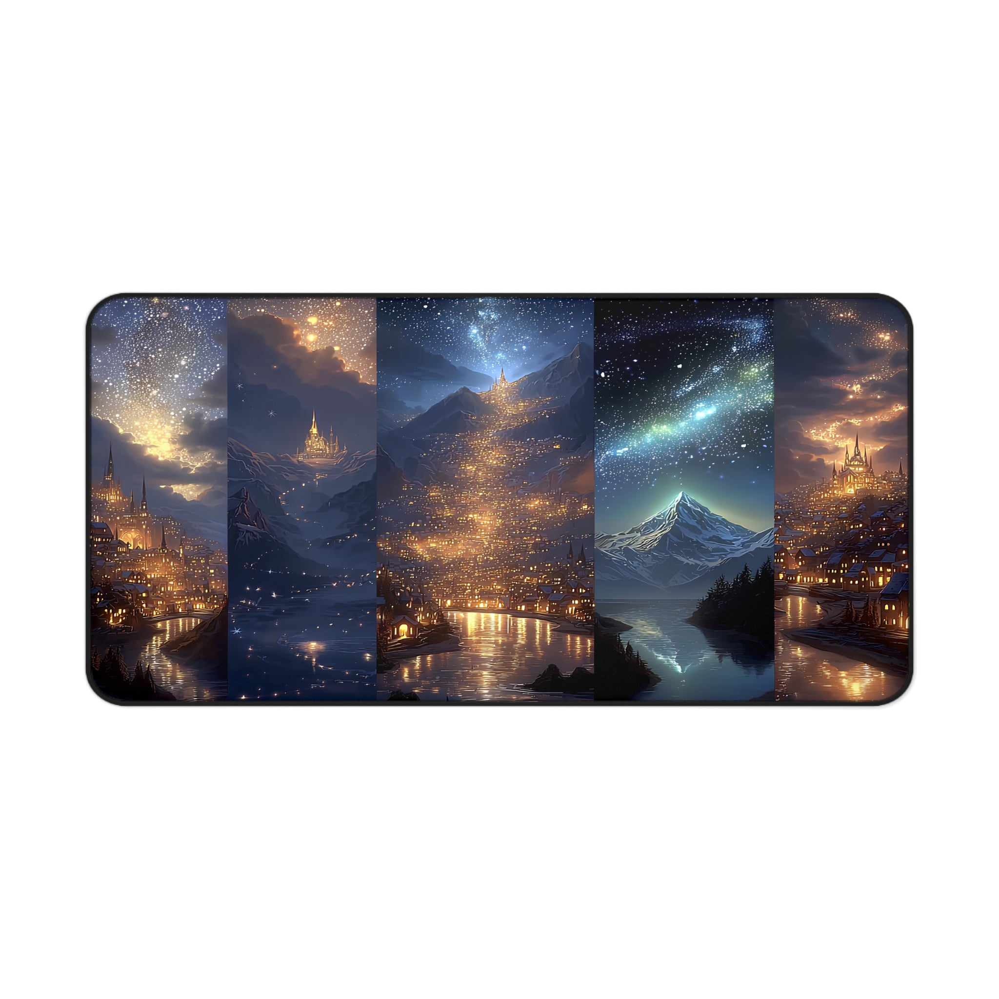 Scenes of Velaris Desk Mat | Fantasy Starry City Nightscape Gaming Mouse Pad Bookish Desk Decor