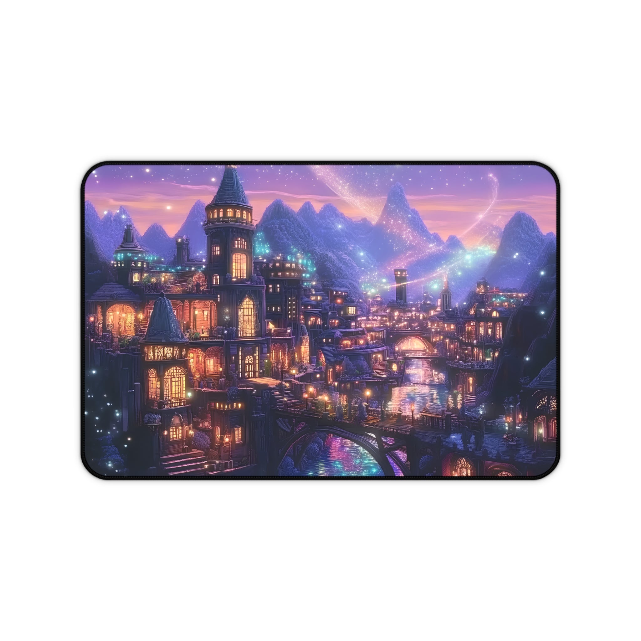 whimsical rainbow desk mat for cozy workspace and aesthetic desk decor