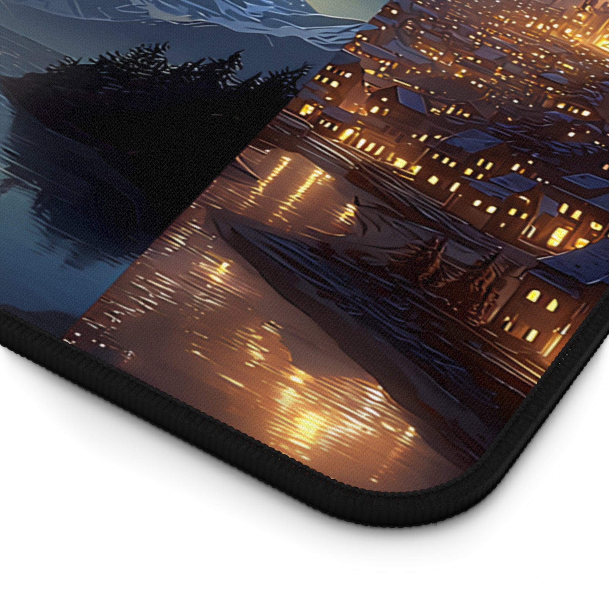Scenes of Velaris Desk Mat | Fantasy Starry City Nightscape Gaming Mouse Pad Bookish Desk Decor