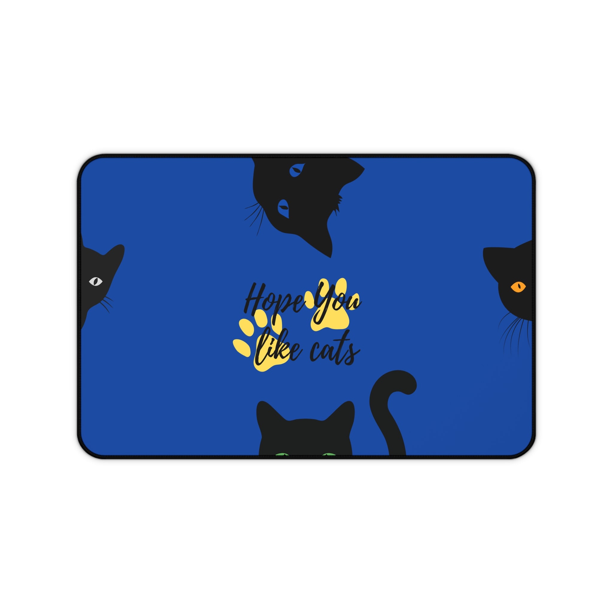 oversized blue mouse pad for cat lovers home office setup