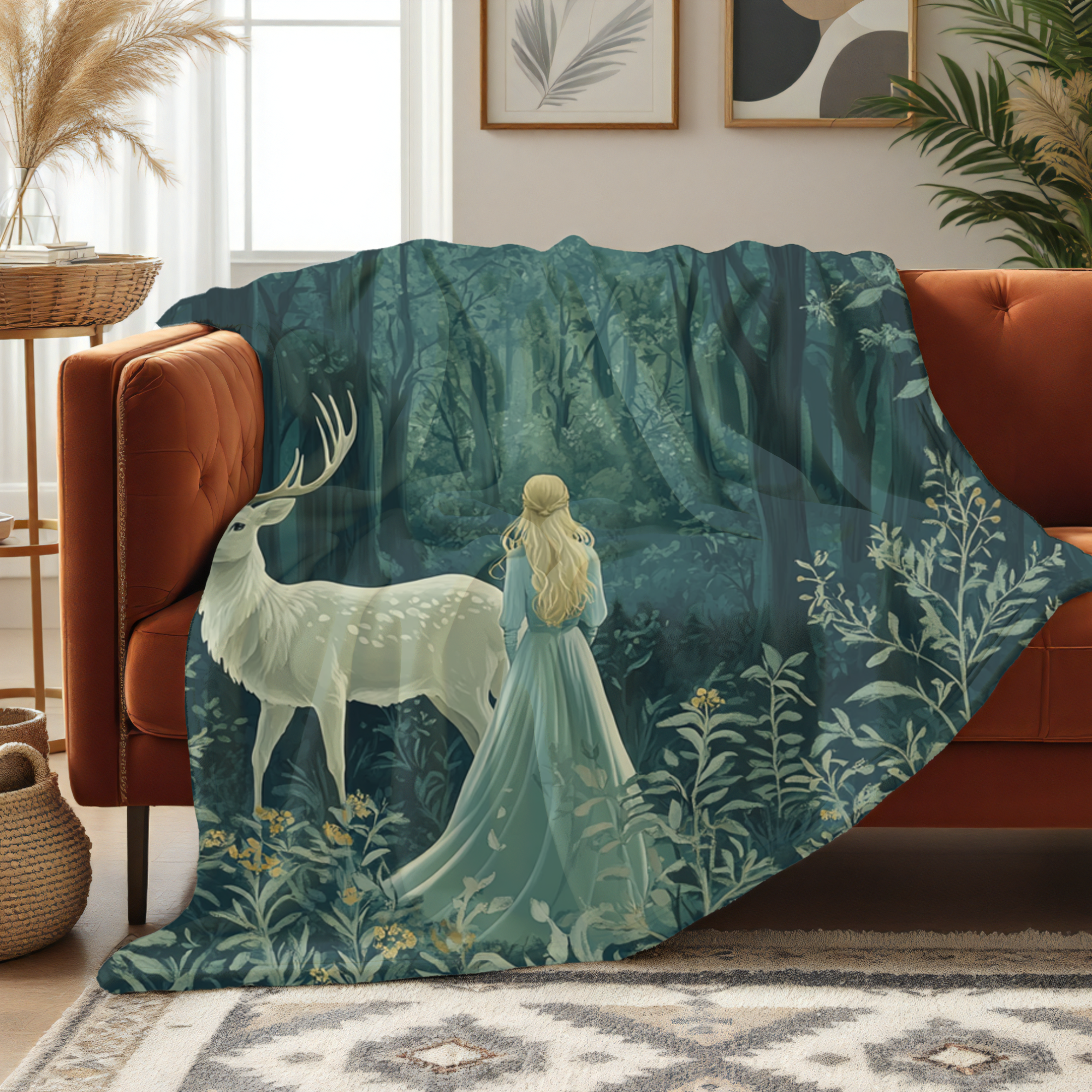 Enchanted Forest Blanket Cozy Fairytale Throw for Readers & Book Lovers | Fantasy Woodland Home Gift