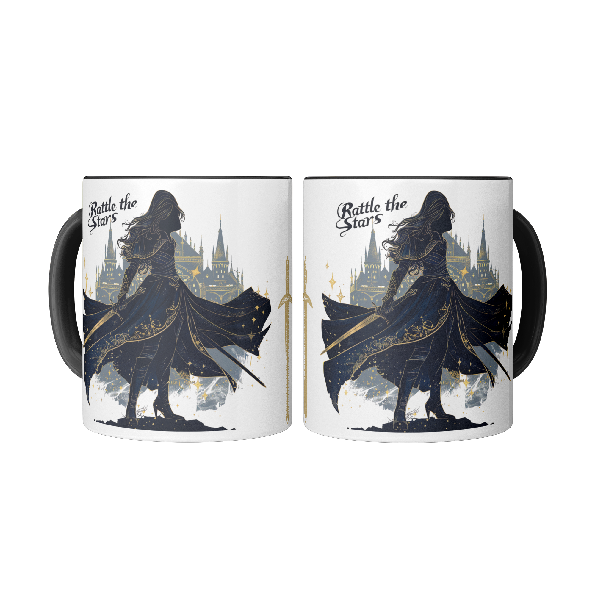 book lover gift idea for women, warrior queen fantasy mug, romantasy aesthetic coffee mug, cozy reading tea mug for bookworms