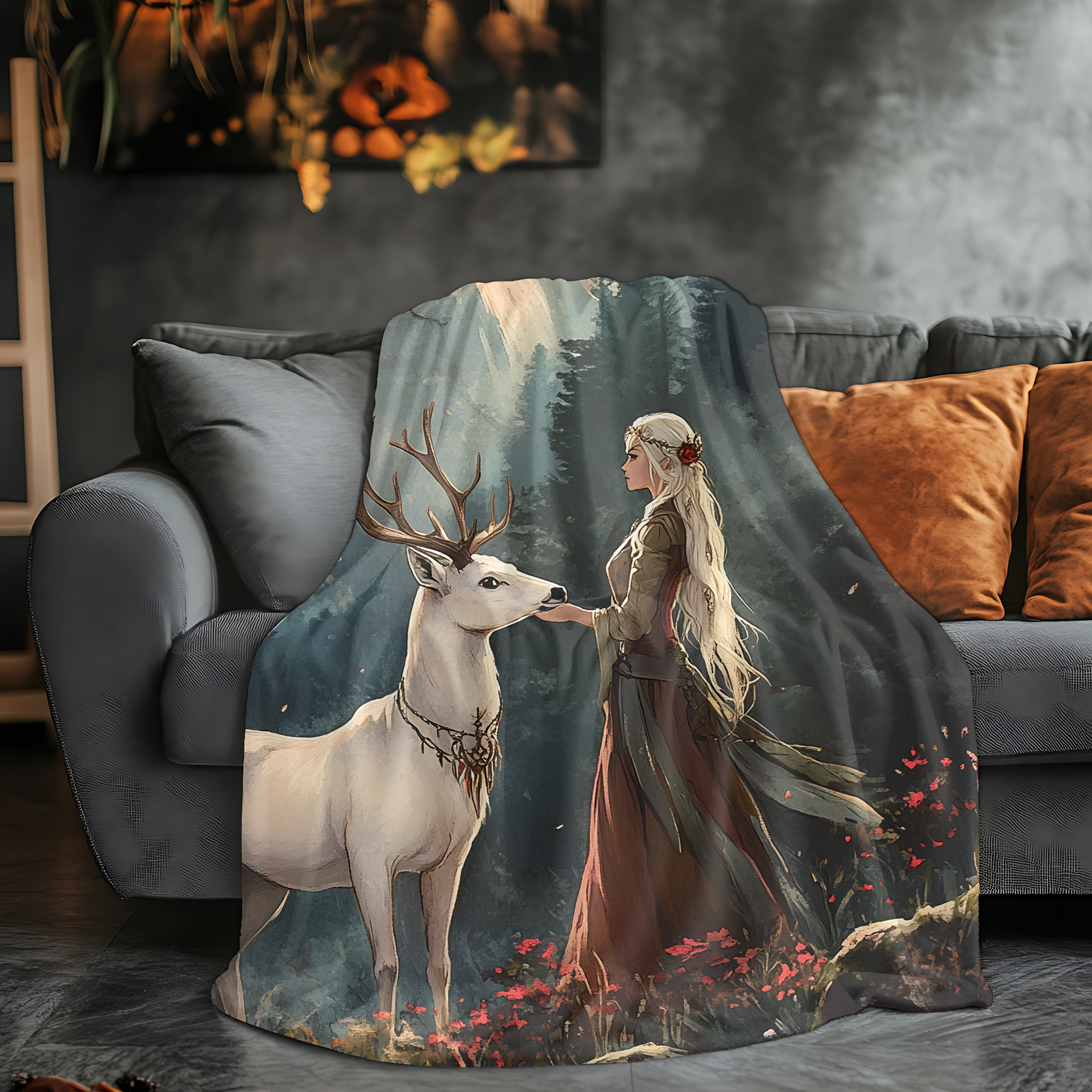 Enchanted Forest Blanket | Cozy Fairytale Throw for Book Lovers & Reading Nooks
