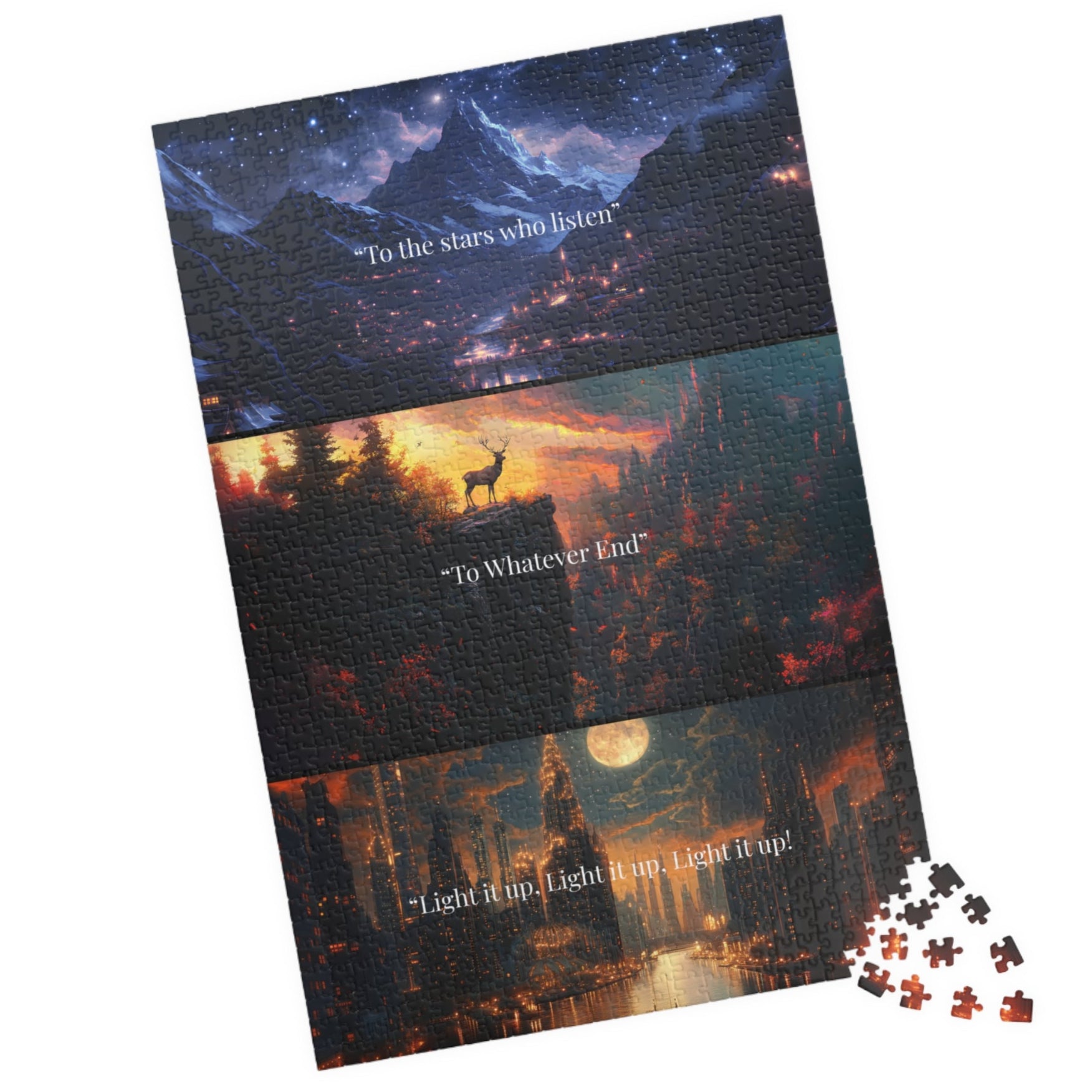 Maasverse ACOTAR TOG Crescent City Puzzle Fantasy Book Quotes Jigsaw, Gift for Sarah J. Maas Fans