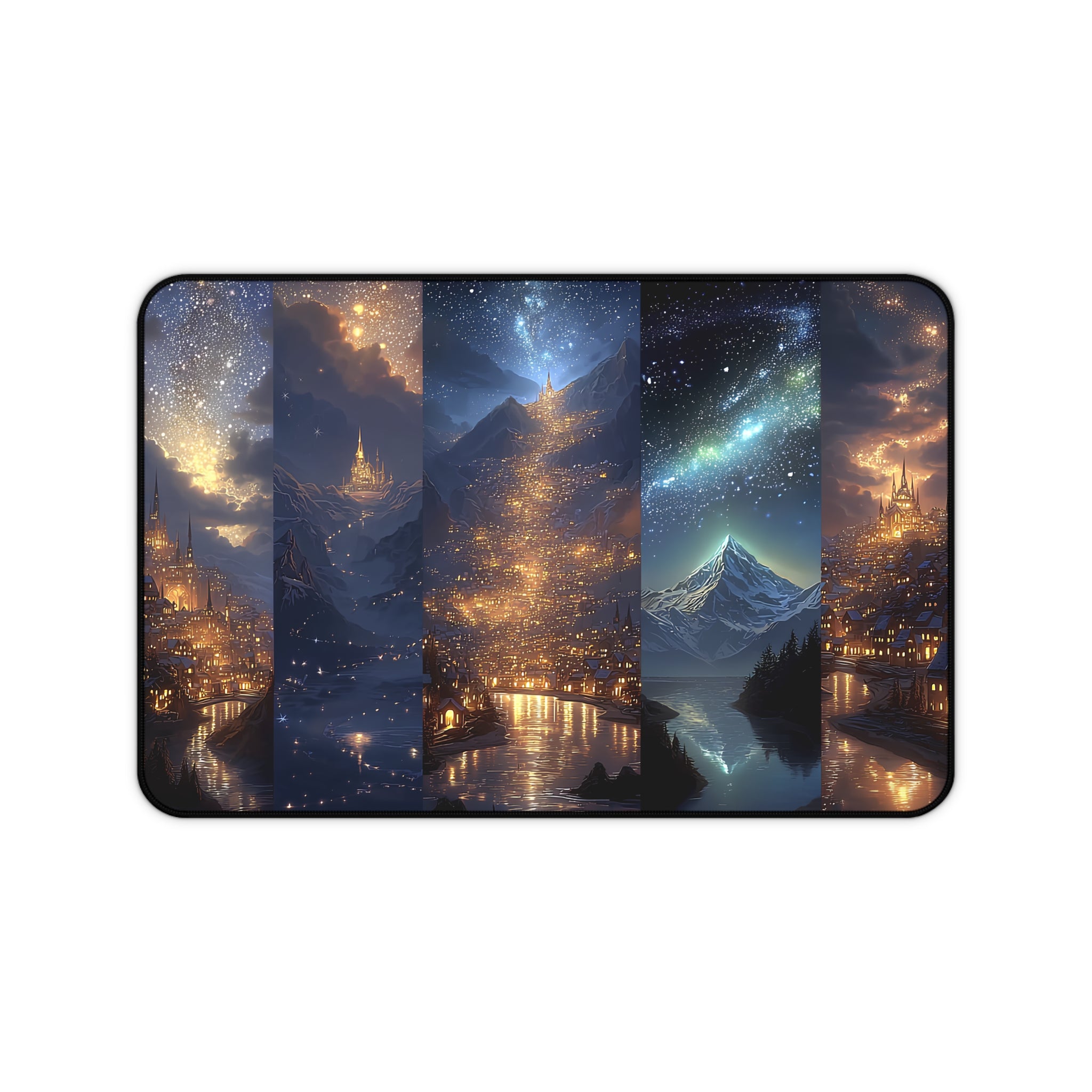 Scenes of Velaris Desk Mat | Fantasy Starry City Nightscape Gaming Mouse Pad Bookish Desk Decor
