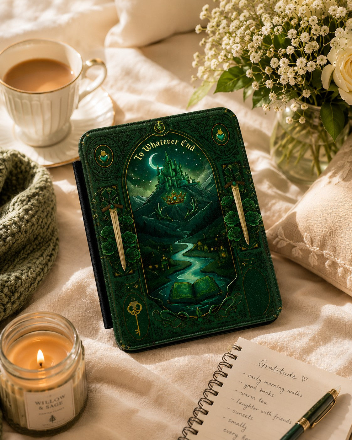 Throne of Glass Kindle Paperwhite Colorsoft Case – Dark Academia Romantasy Cover, Magnetic & Protective