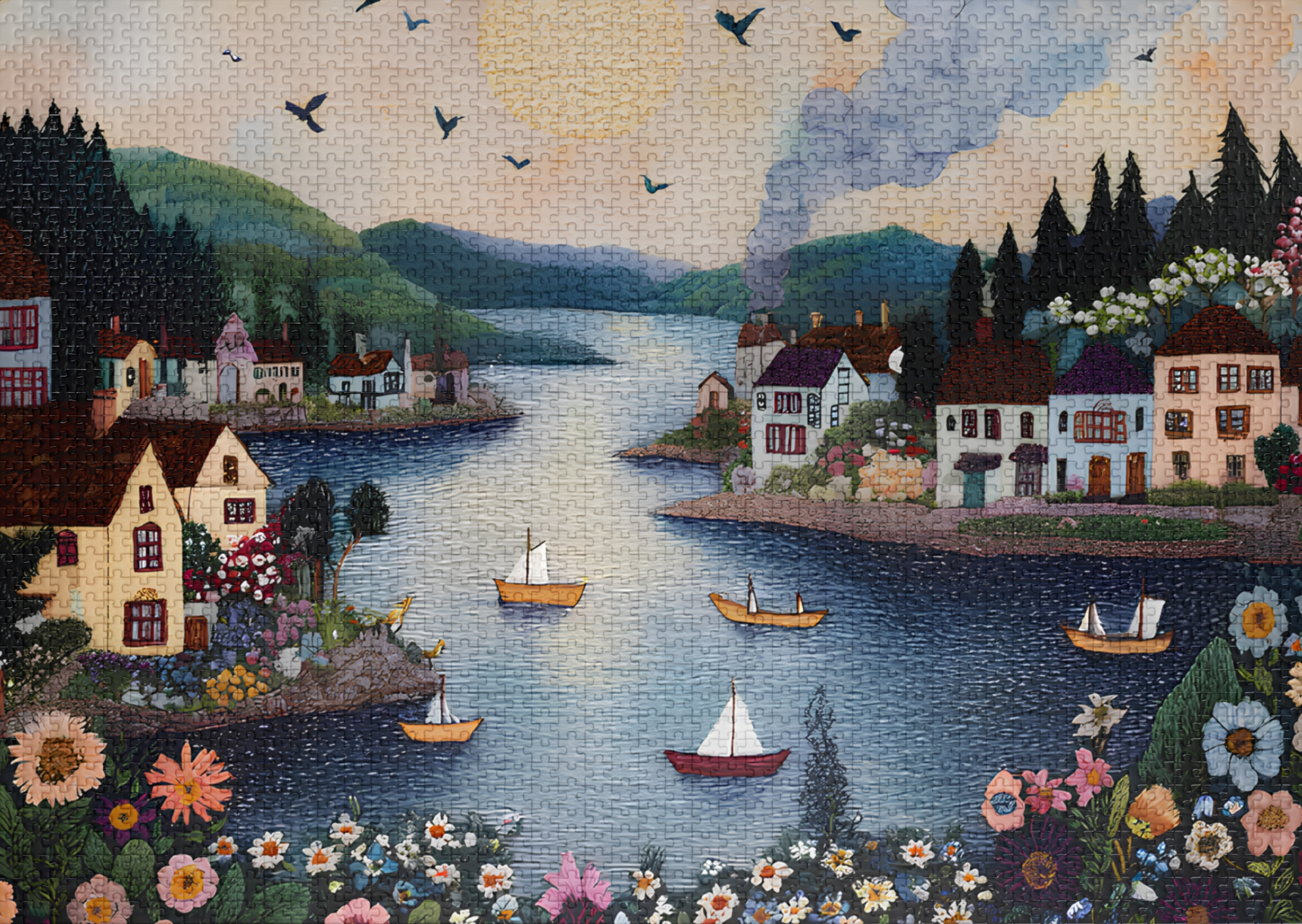 William Morris Floral Lakeside Puzzle Cozy Vintage Jigsaw Gift for Her | 500–1000 Piece Relaxing Art