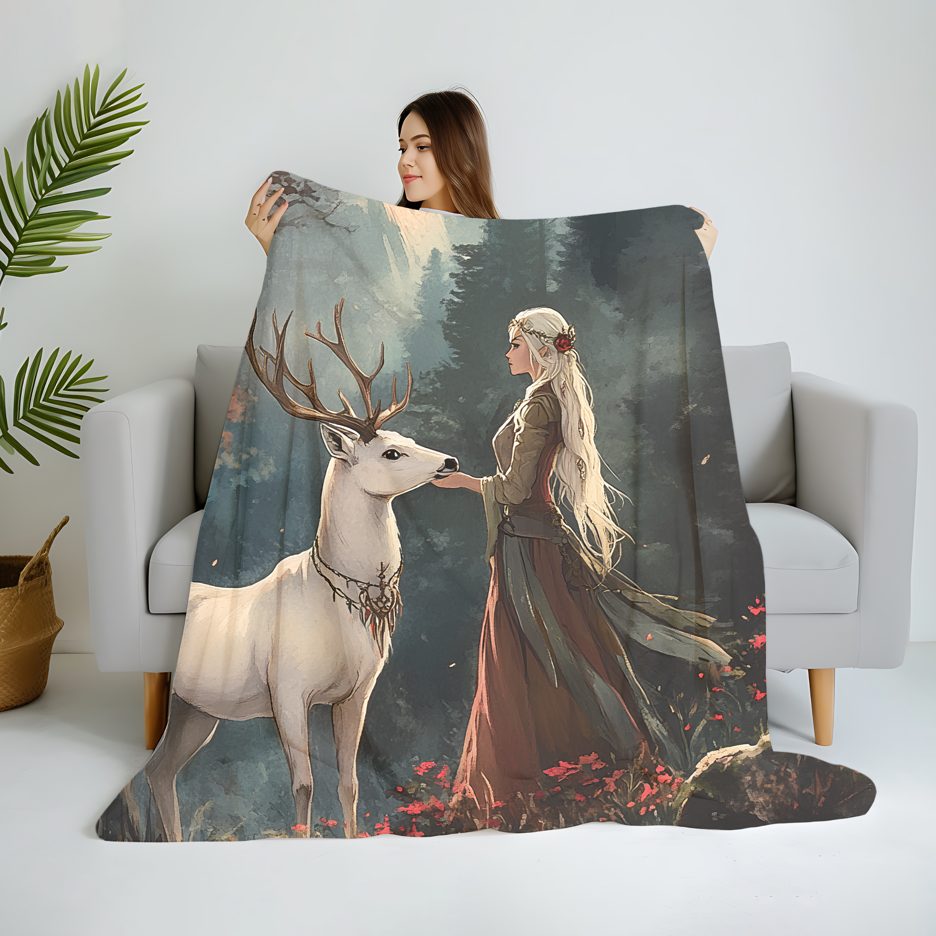 Enchanted Forest Blanket | Cozy Fairytale Throw for Book Lovers & Reading Nooks