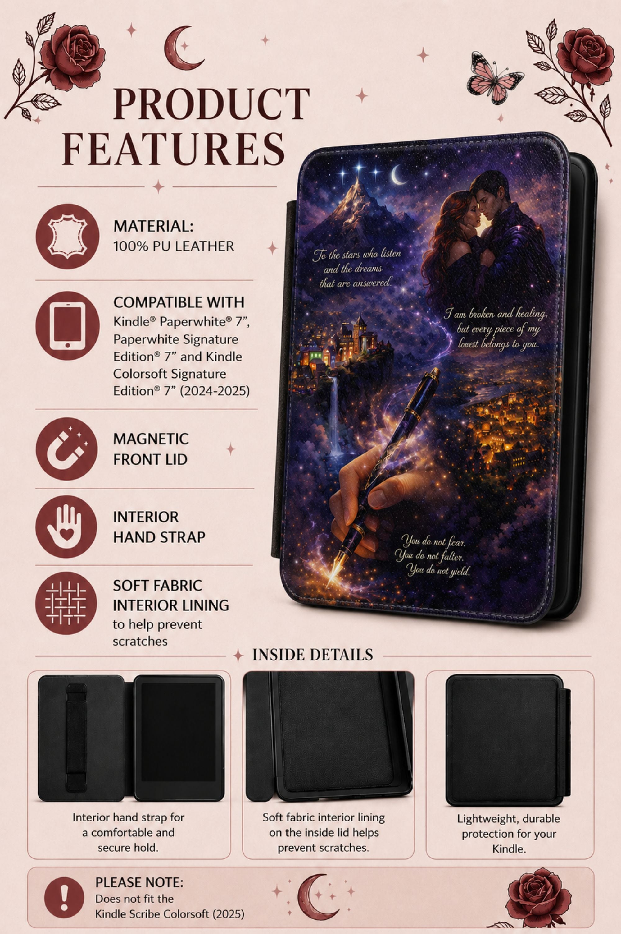 ACOTAR Night Court Kindle Case – Velaris City of Starlight Cover for Paperwhite & Colorsoft