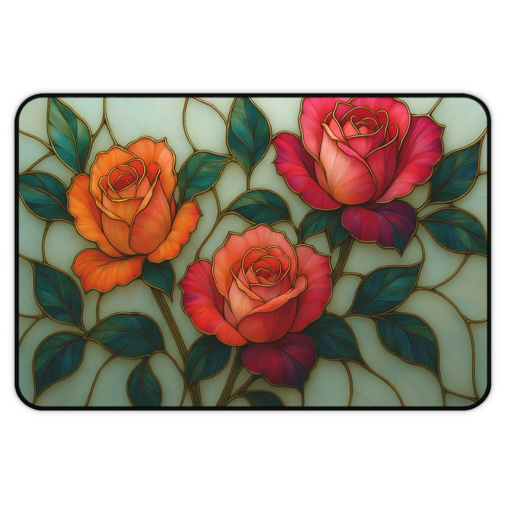 artistic rose flower mouse pad, oversized floral gaming mousepad
