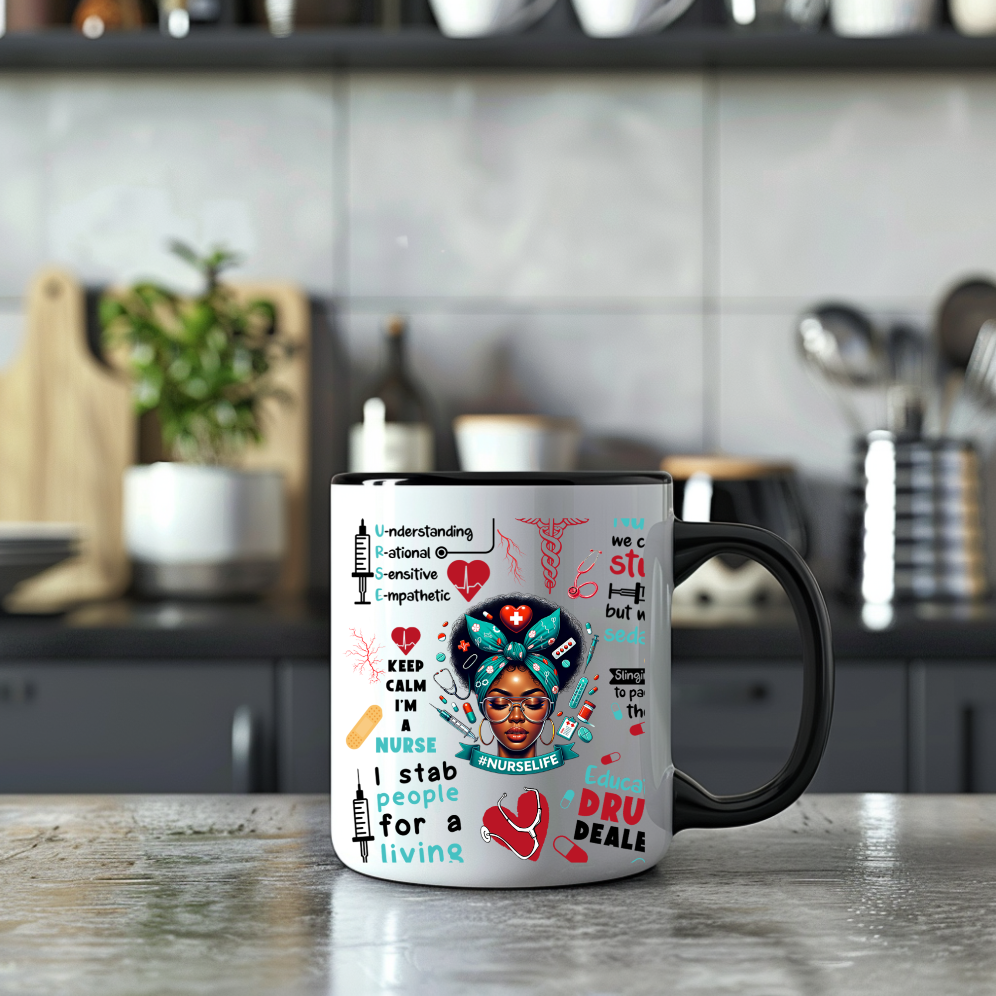 Funny Nurse Life 11 and 15oz Coffee Mug Medical Humor Gift for RN LPN CNA Students & Healthcare Workers