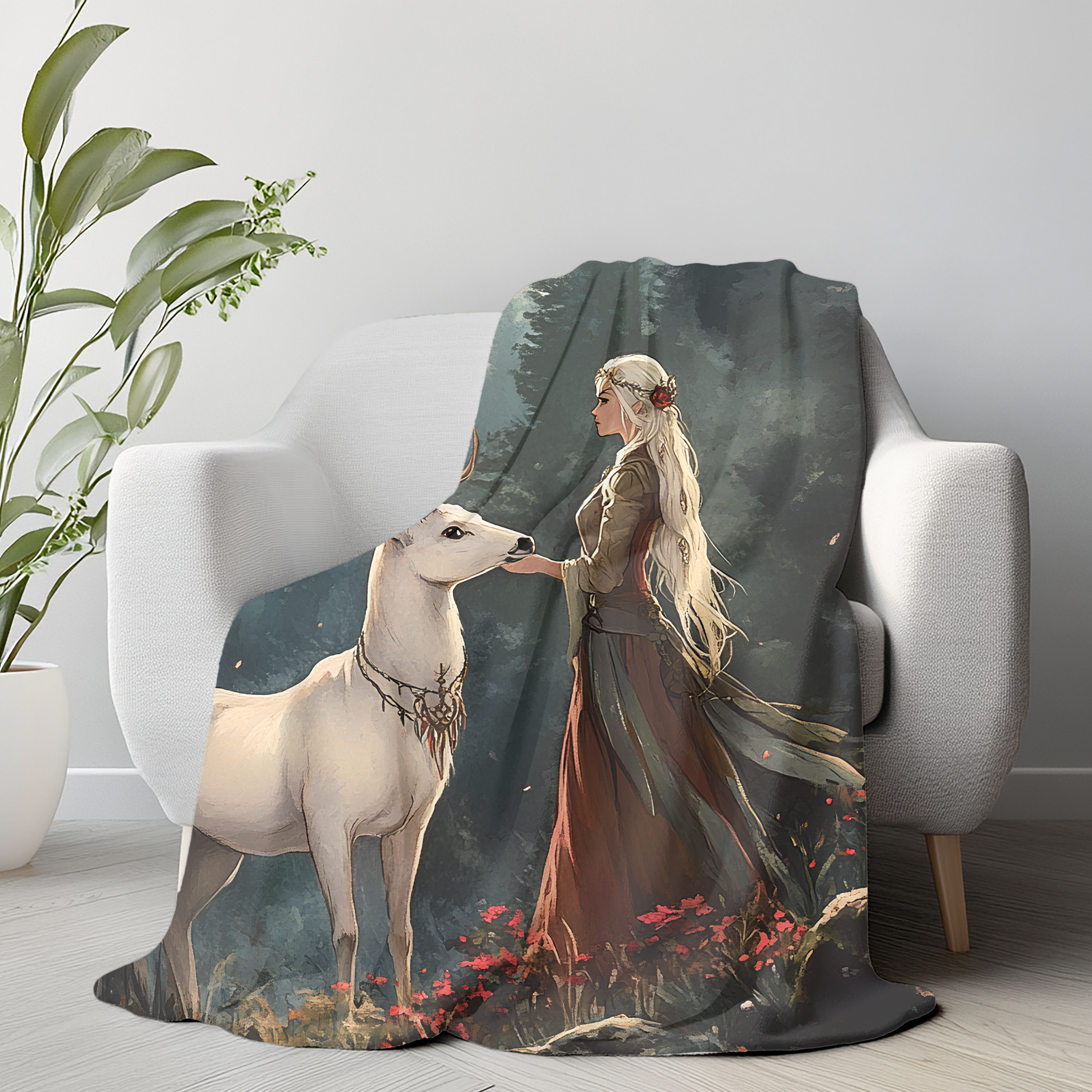 Enchanted Forest Blanket | Cozy Fairytale Throw for Book Lovers & Reading Nooks