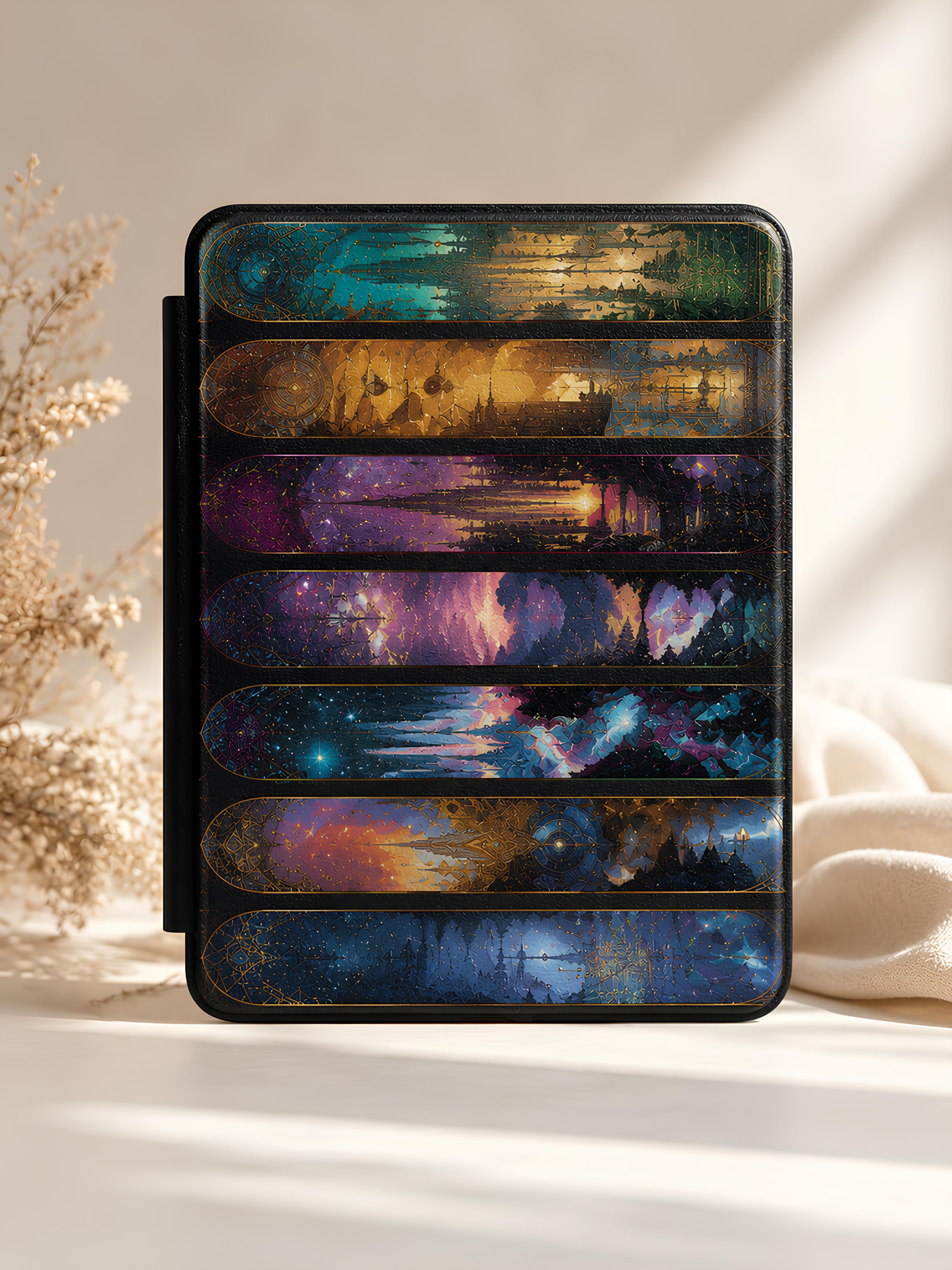 Scenes of Throne of Glass Kindle Case Paperwhite Colorsoft | Romantasy Stained-Glass Fantasy Cover