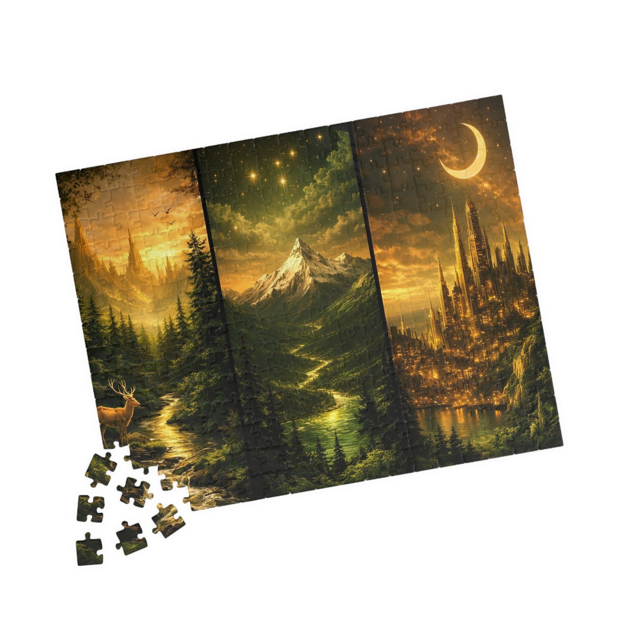 adult puzzle gift, puzzle gift for fantasy lovers, book lover puzzle gift, screen free hobby for adults, mindfulness puzzle for adults, stress relief puzzle for adults, fantasy scenery puzzle