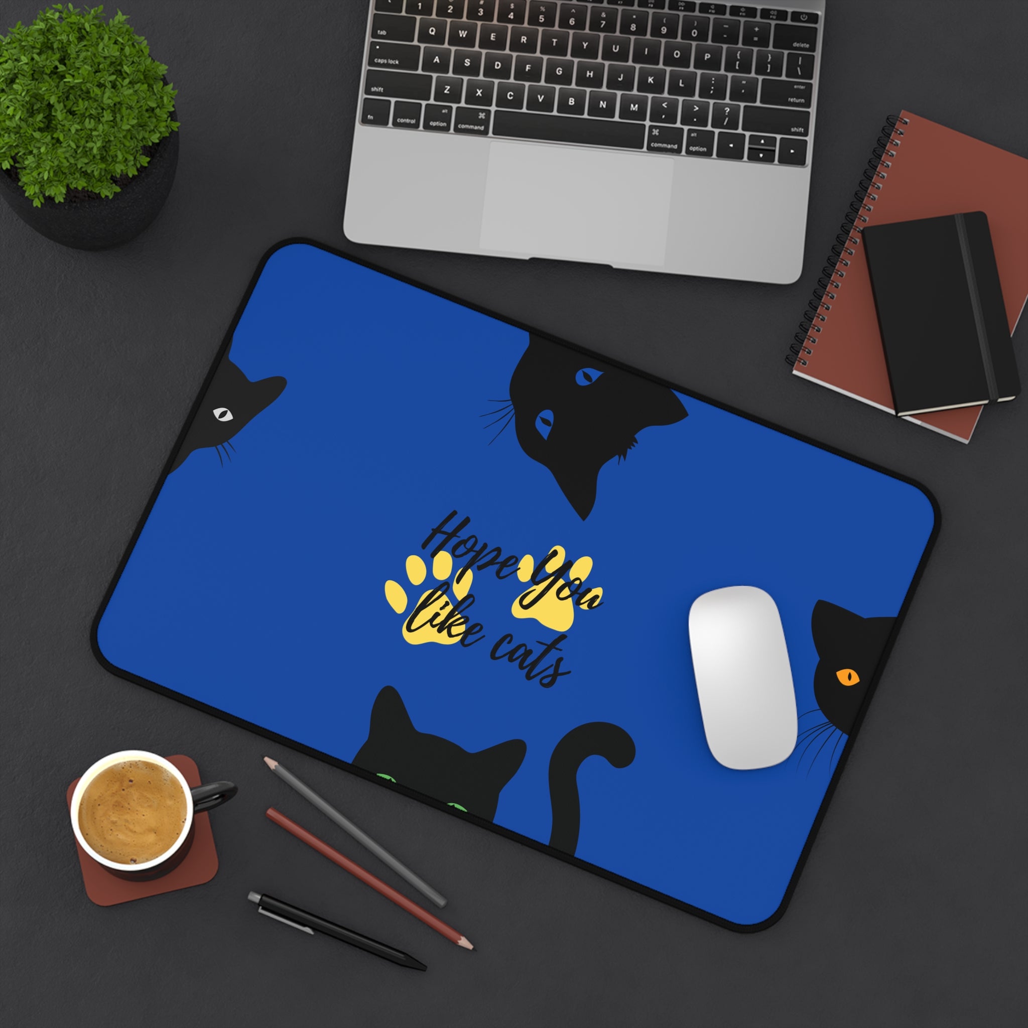 aesthetic cat desk cover for cozy reading nook workspace