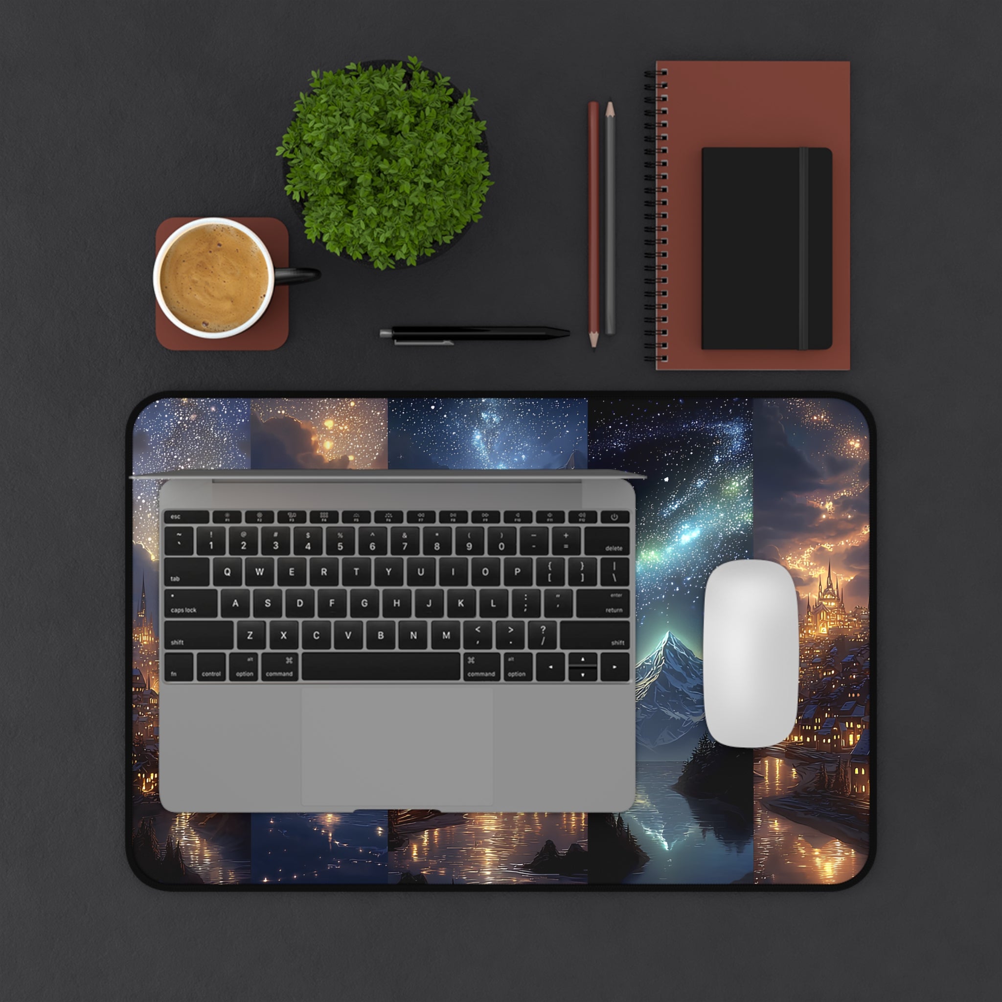 Scenes of Velaris Desk Mat | Fantasy Starry City Nightscape Gaming Mouse Pad Bookish Desk Decor