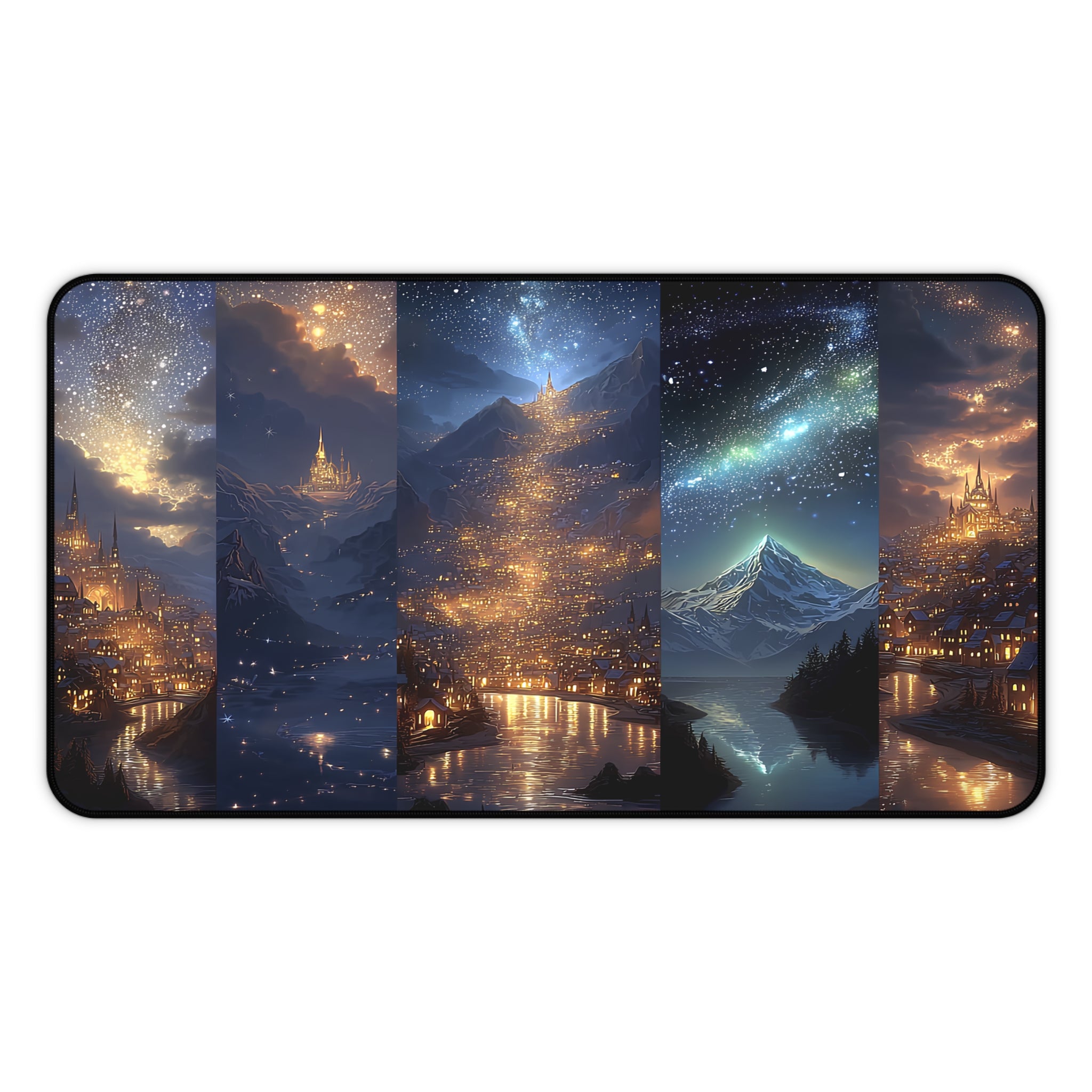 Scenes of Velaris Desk Mat | Fantasy Starry City Nightscape Gaming Mouse Pad Bookish Desk Decor