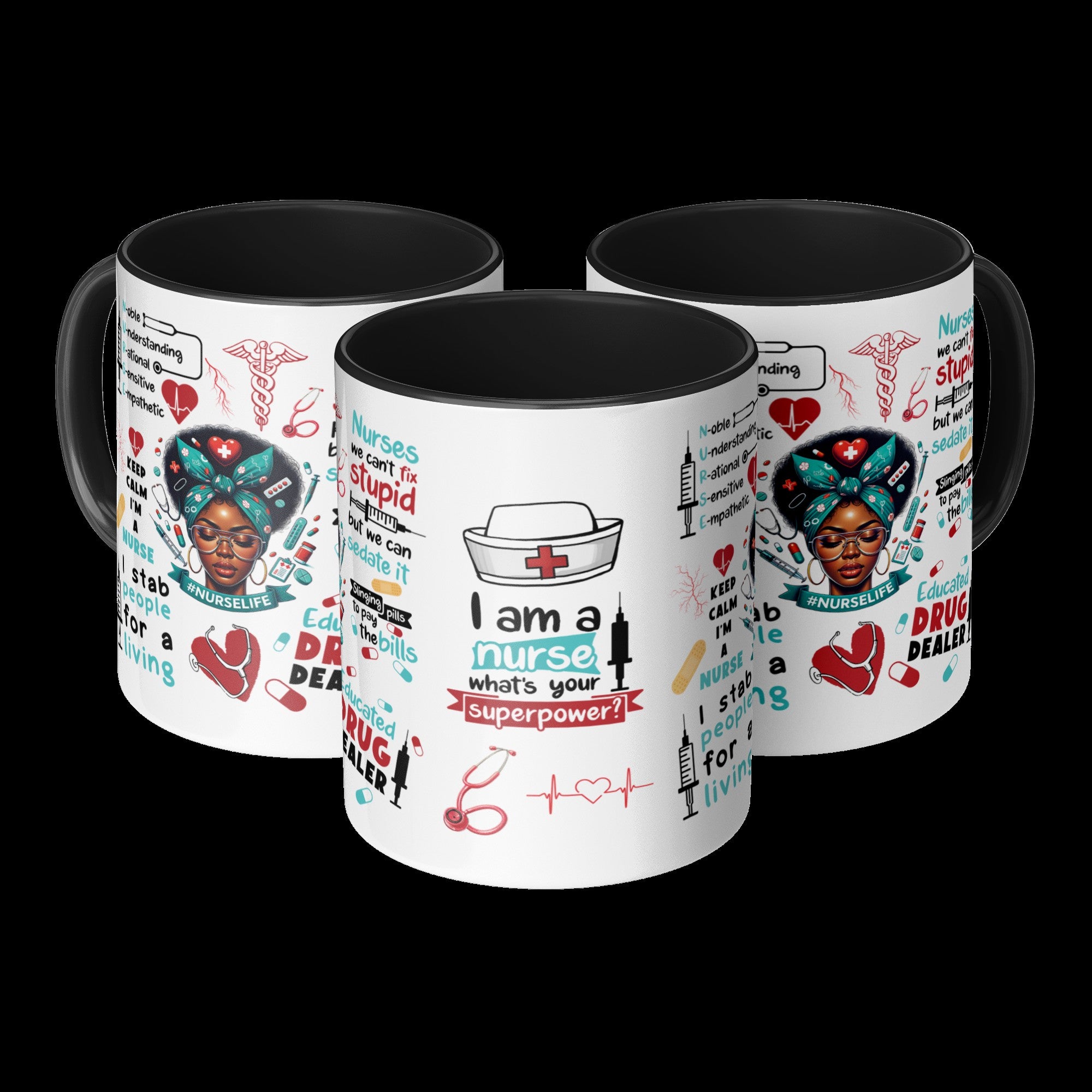 Funny Nurse Life 11 and 15oz Coffee Mug Medical Humor Gift for RN LPN CNA Students & Healthcare Workers