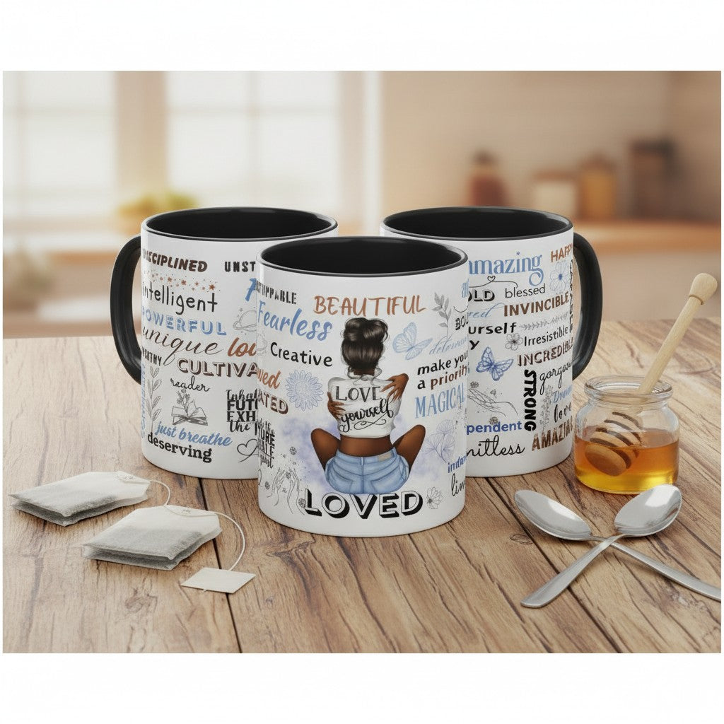 11 & 15oz Affirmation Mug for Women | Inspirational Self-Love Coffee Cup Gift for Daily Confidence