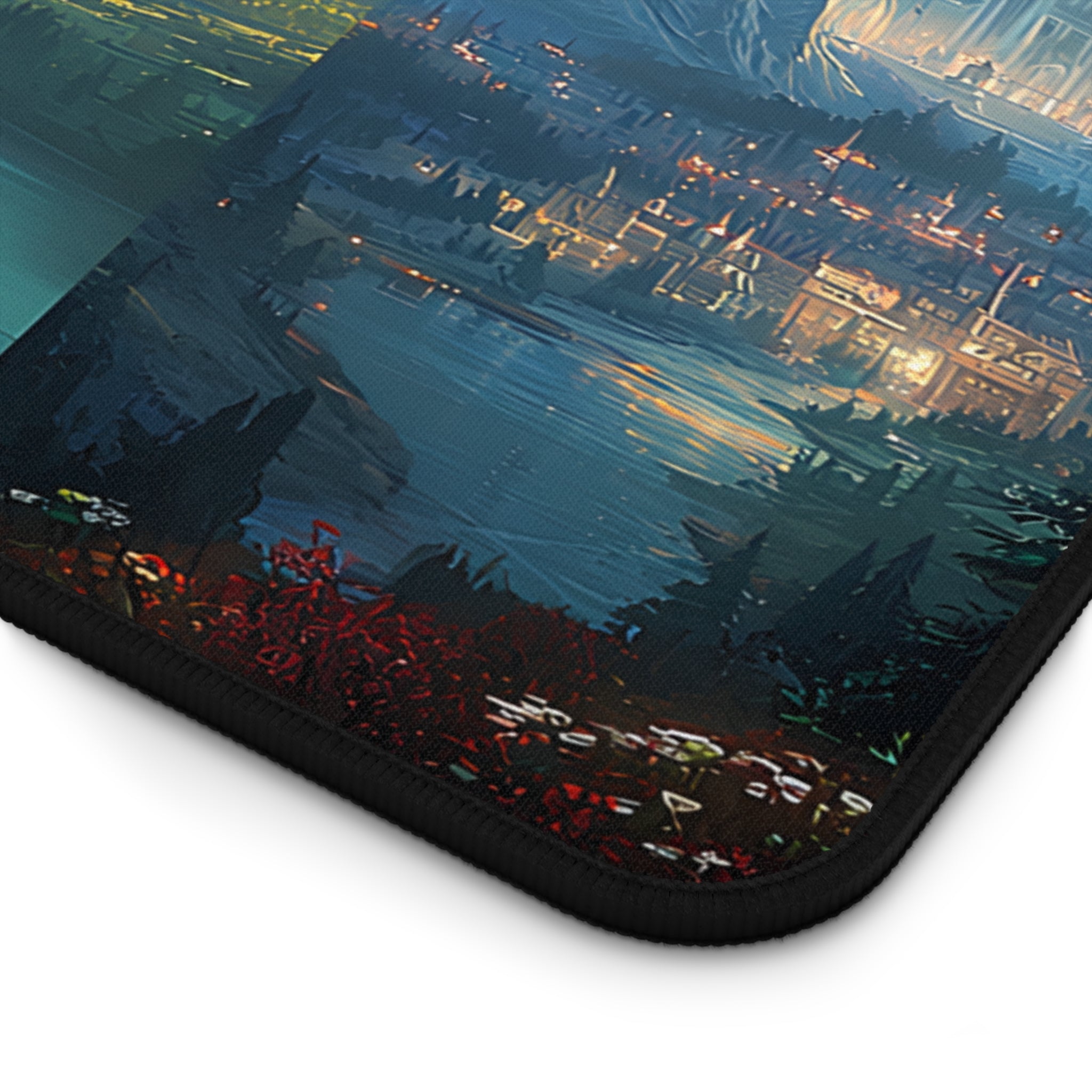 Scenes of Terrasen Desk Mat | Fantasy Castle Landscape Gaming Mouse Pad, Bookish Office Decor Gift