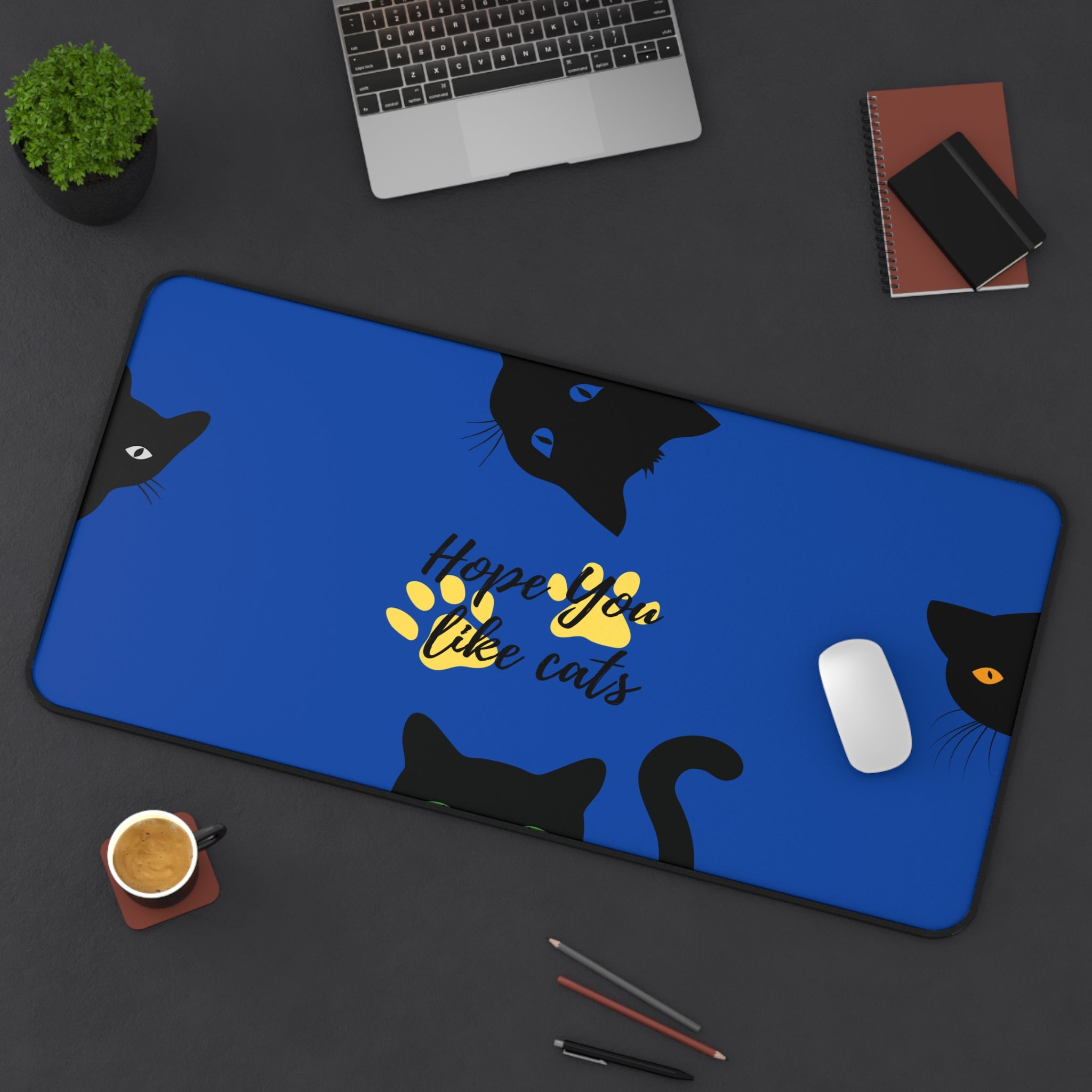 kawaii cat lovers desk mat in oversized format
