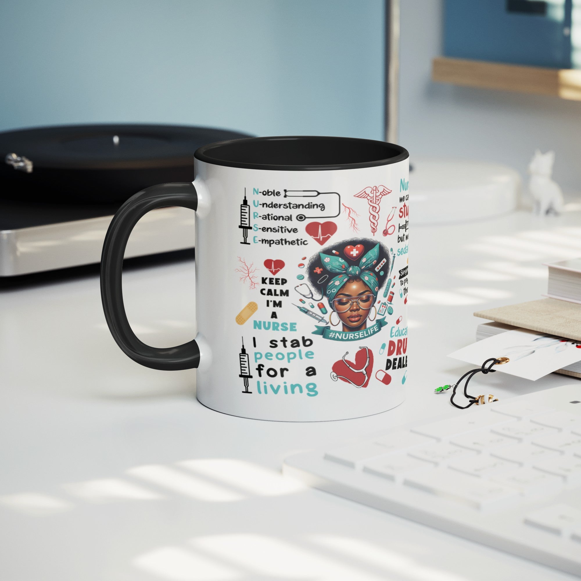 Funny Nurse Life 11 and 15oz Coffee Mug Medical Humor Gift for RN LPN CNA Students & Healthcare Workers