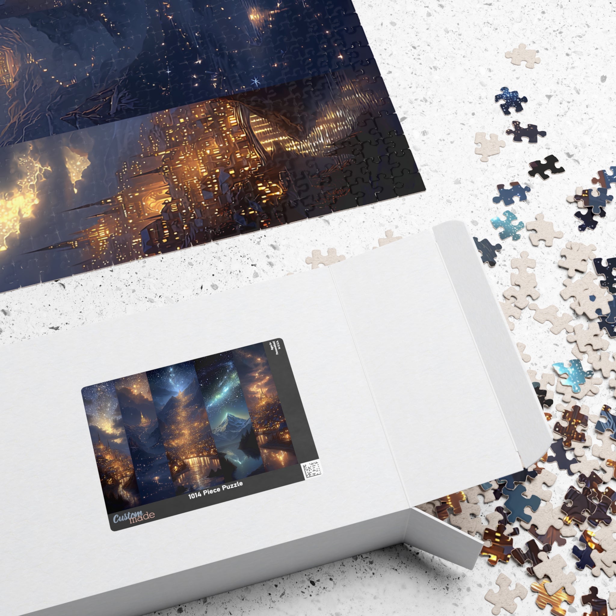 Scenes of Starlit Cities Fantasy Jigsaw Puzzle | Magical Night Sky Puzzle Gift for Adults & Teens