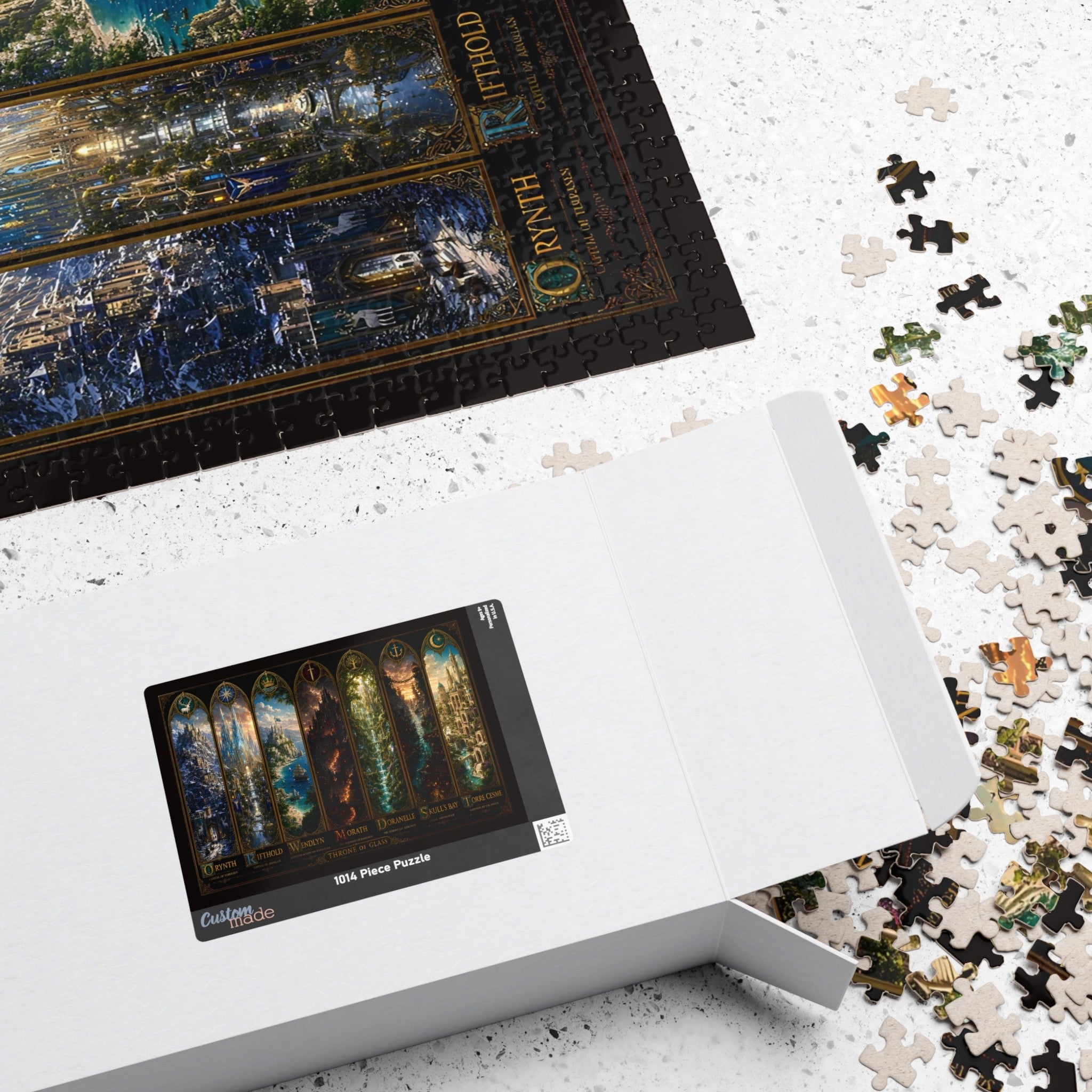 Throne of Glass Fantasy Cities Puzzle | Cozy Bookish Decor Gift for Readers