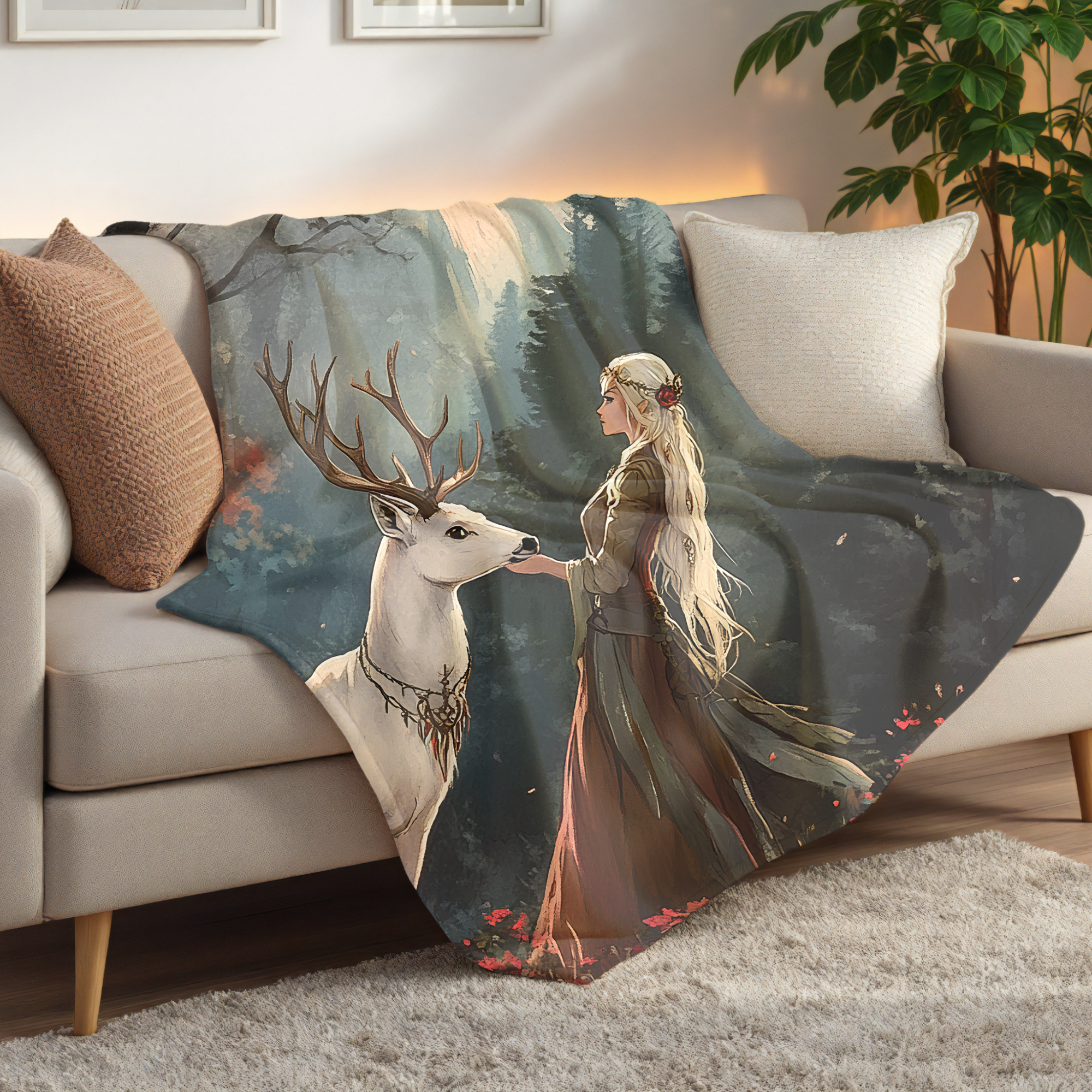 Enchanted Forest Blanket | Cozy Fairytale Throw for Book Lovers & Reading Nooks