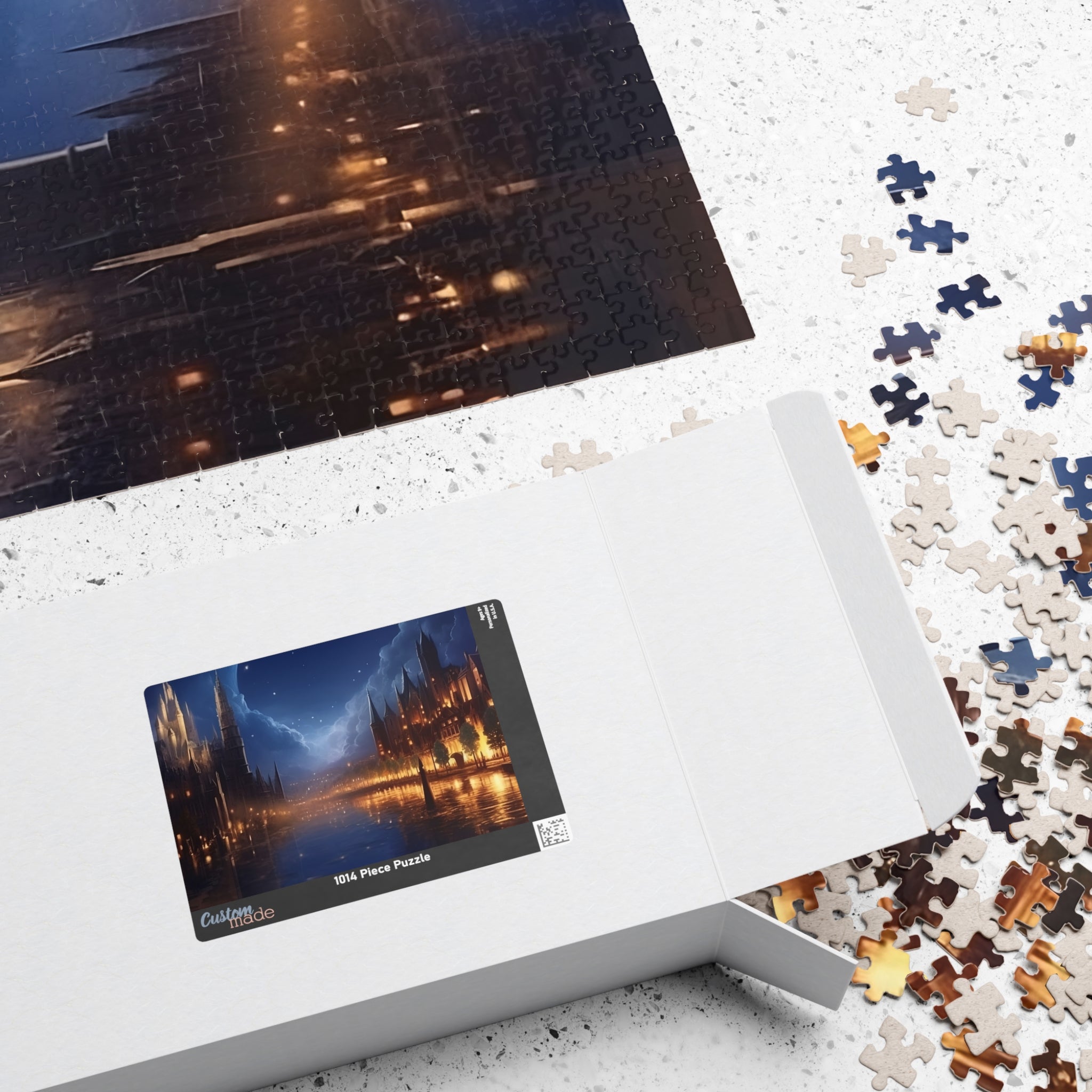Moonlit Castle City Jigsaw Puzzle Enchanted Night Fantasy Puzzle for Adults & Cozy Gift Idea