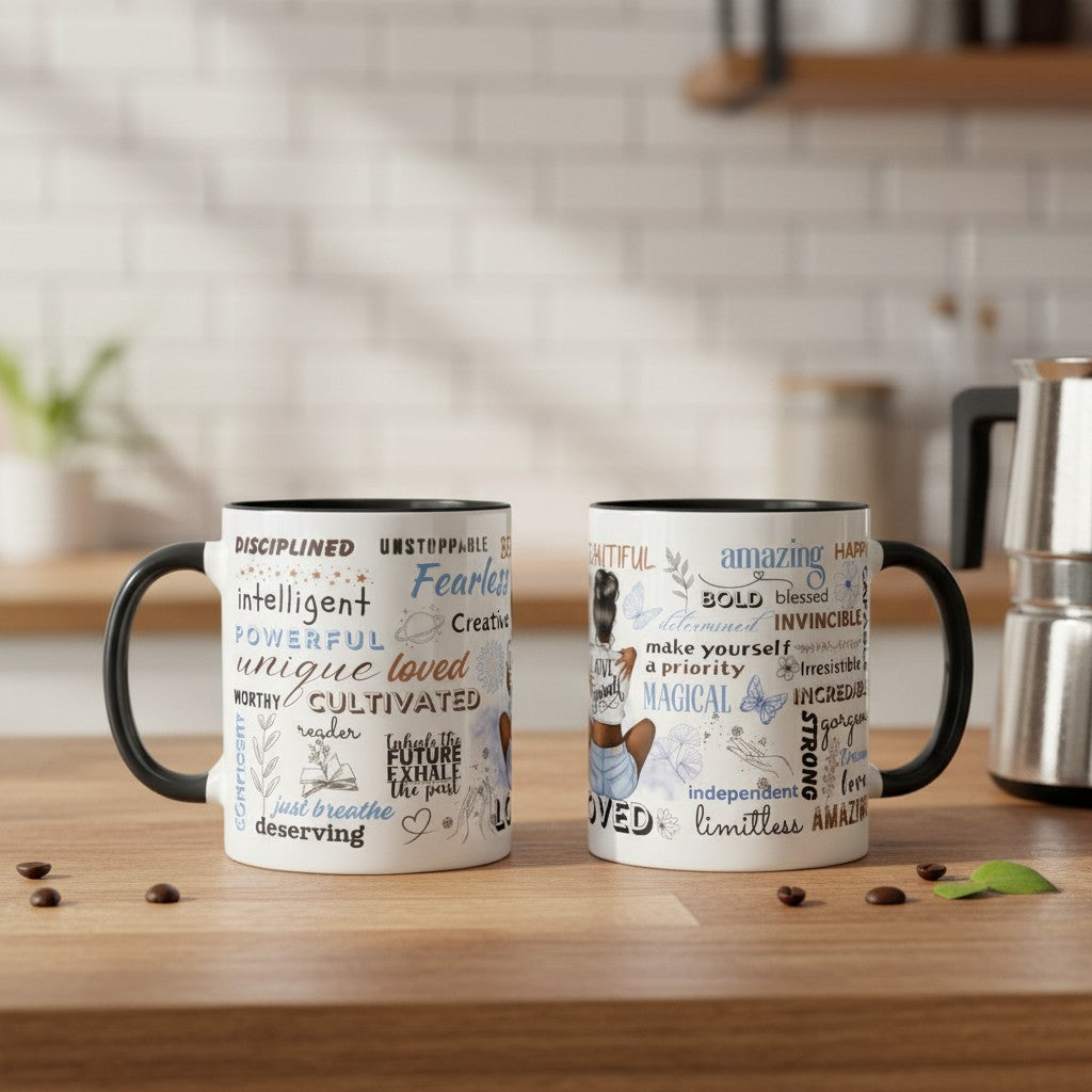 11 & 15oz Affirmation Mug for Women | Inspirational Self-Love Coffee Cup Gift for Daily Confidence