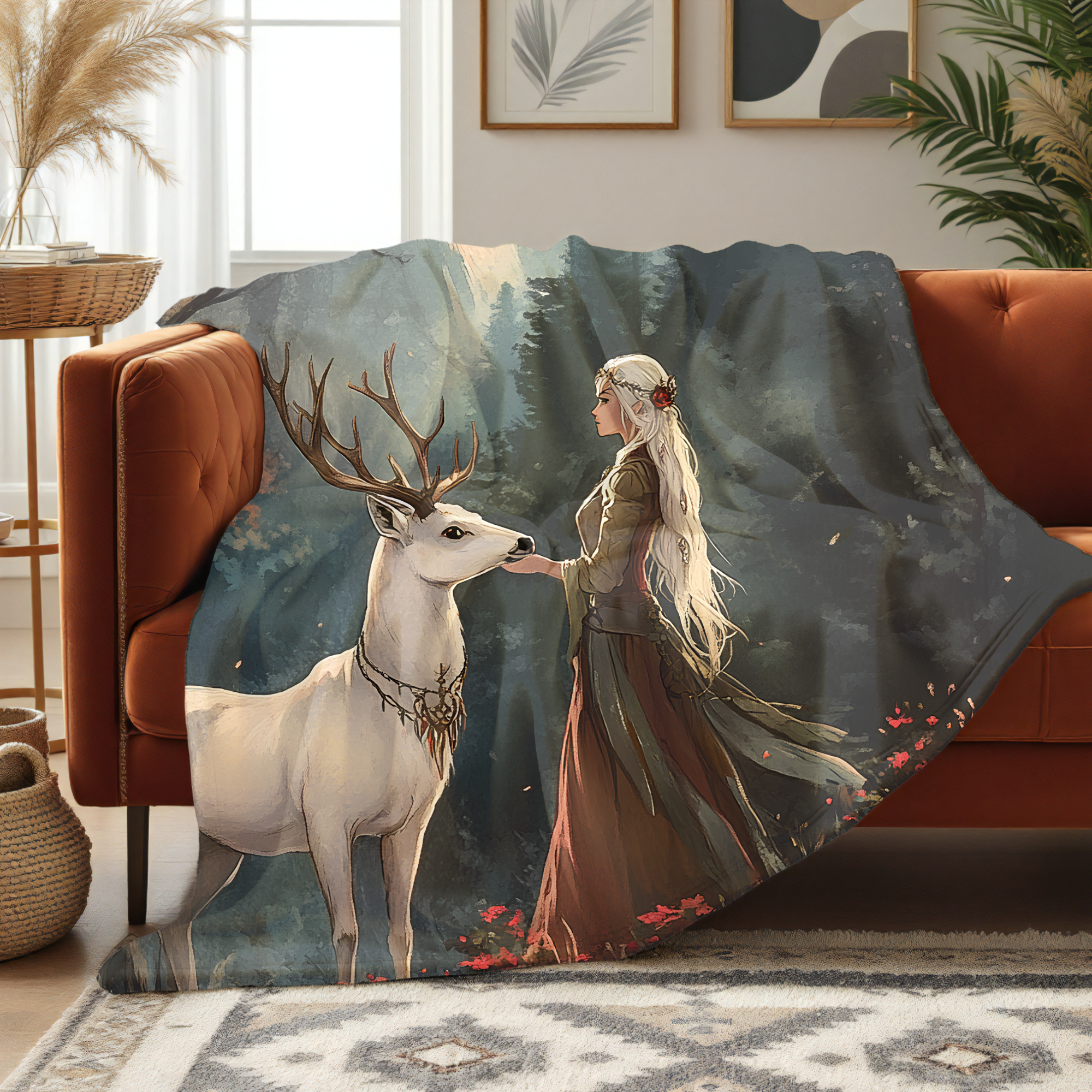 Enchanted Forest Blanket | Cozy Fairytale Throw for Book Lovers & Reading Nooks