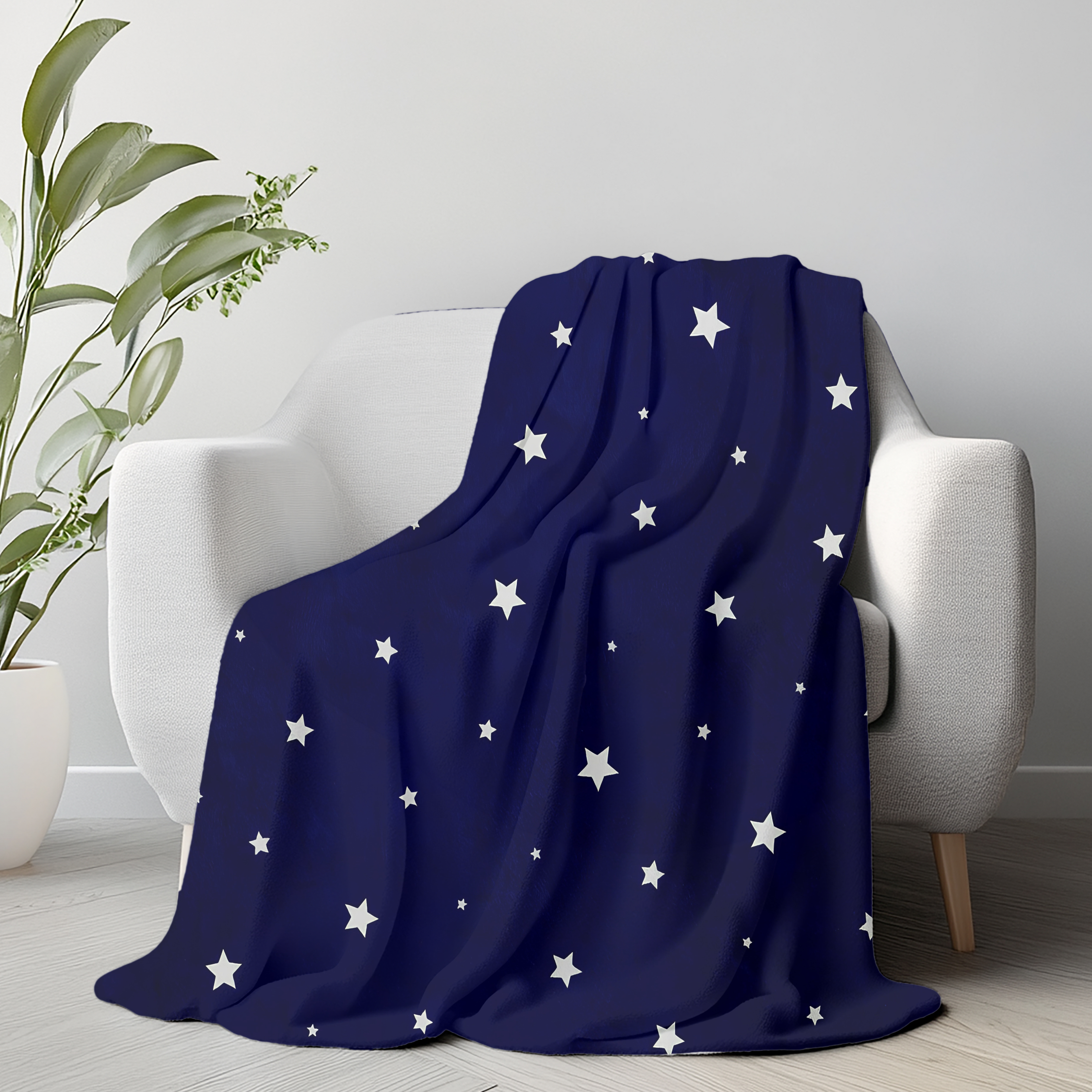 Starry Night Sky Microfiber Blanket | Cozy Navy Celestial Throw for Bedroom or Reading Nook