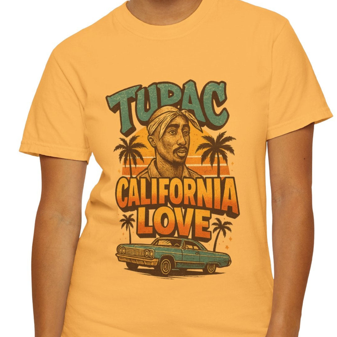black vintage hip hop graphic shirt California design