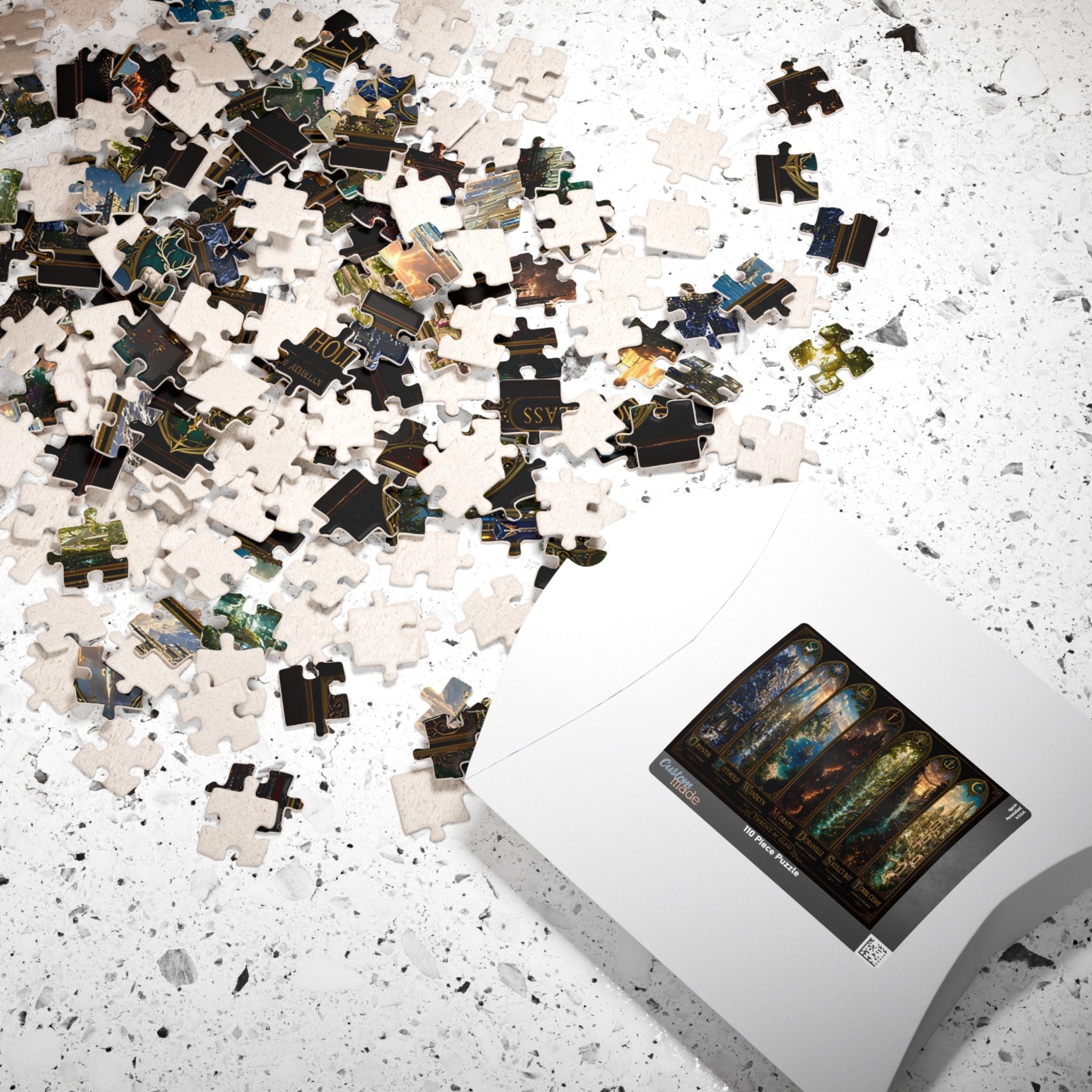 Throne of Glass Fantasy Cities Puzzle | Cozy Bookish Decor Gift for Readers