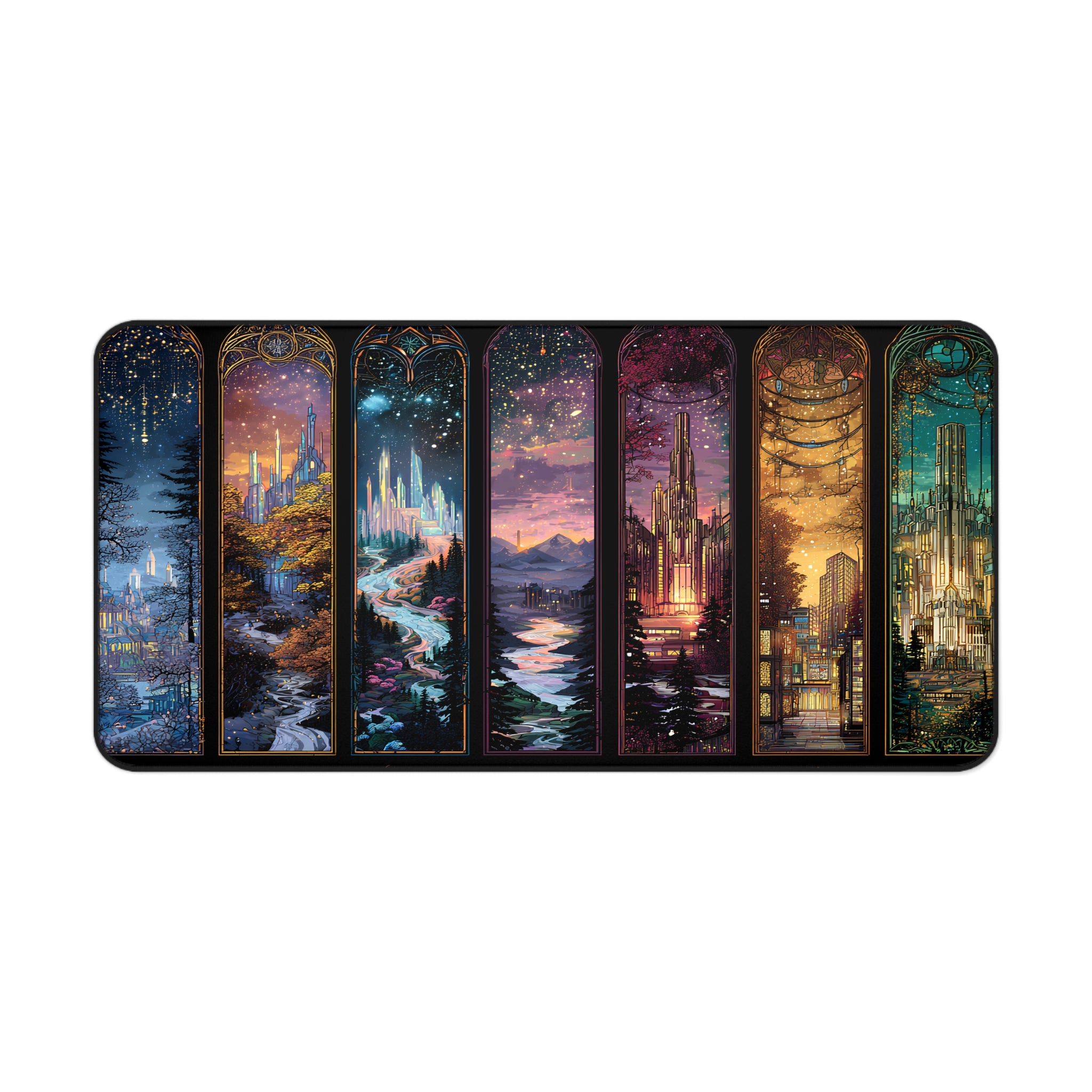 Scenes of Throne Fantasy Desk Mat | Book Lover Mouse Pad | Cozy Book Nook Gift | Aesthetic Office Decor for Readers