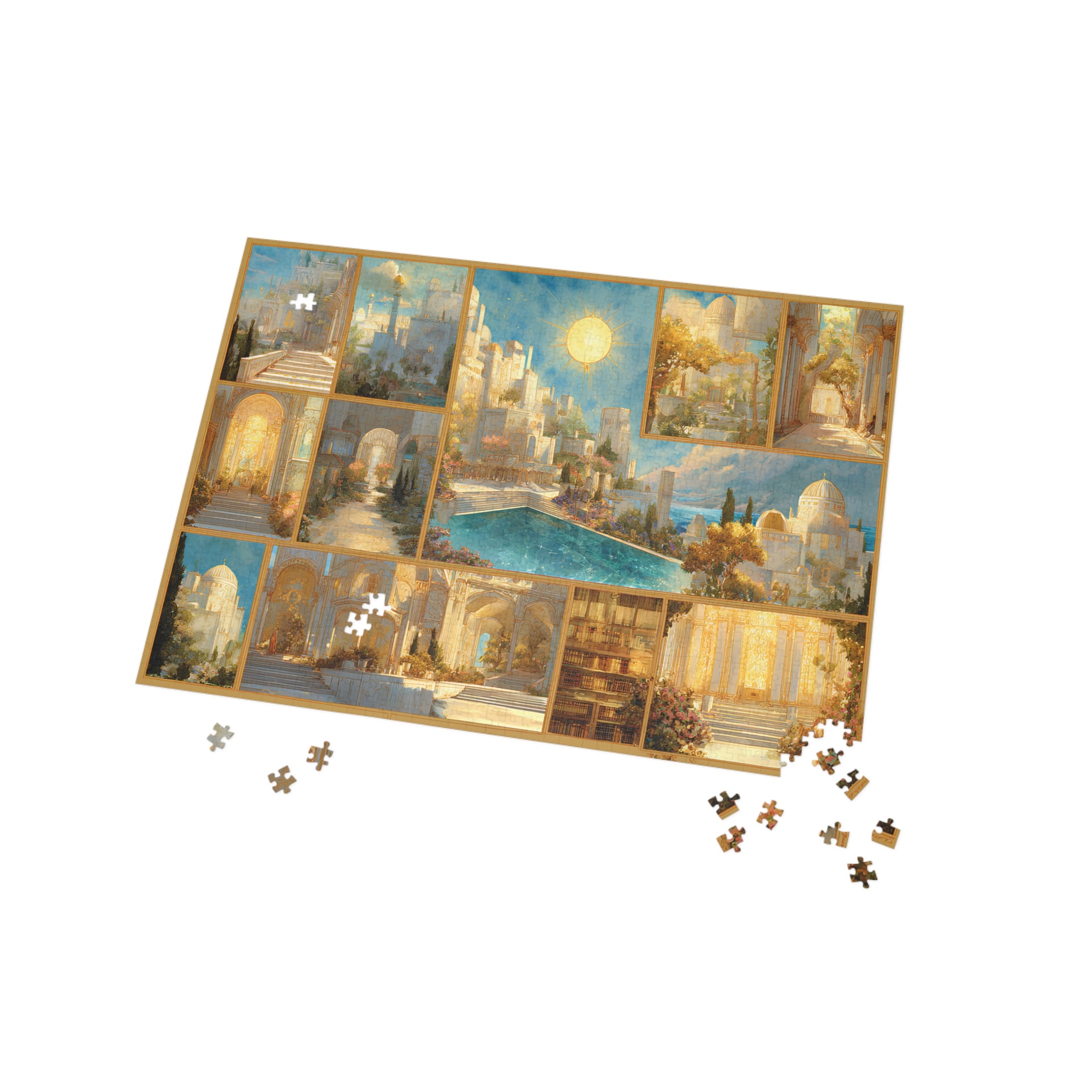 Scenes of The Day Court Puzzle | ACOTAR Fantasy Art Jigsaw for Adults | Book Lover Gift | Cozy Collectible Decor
