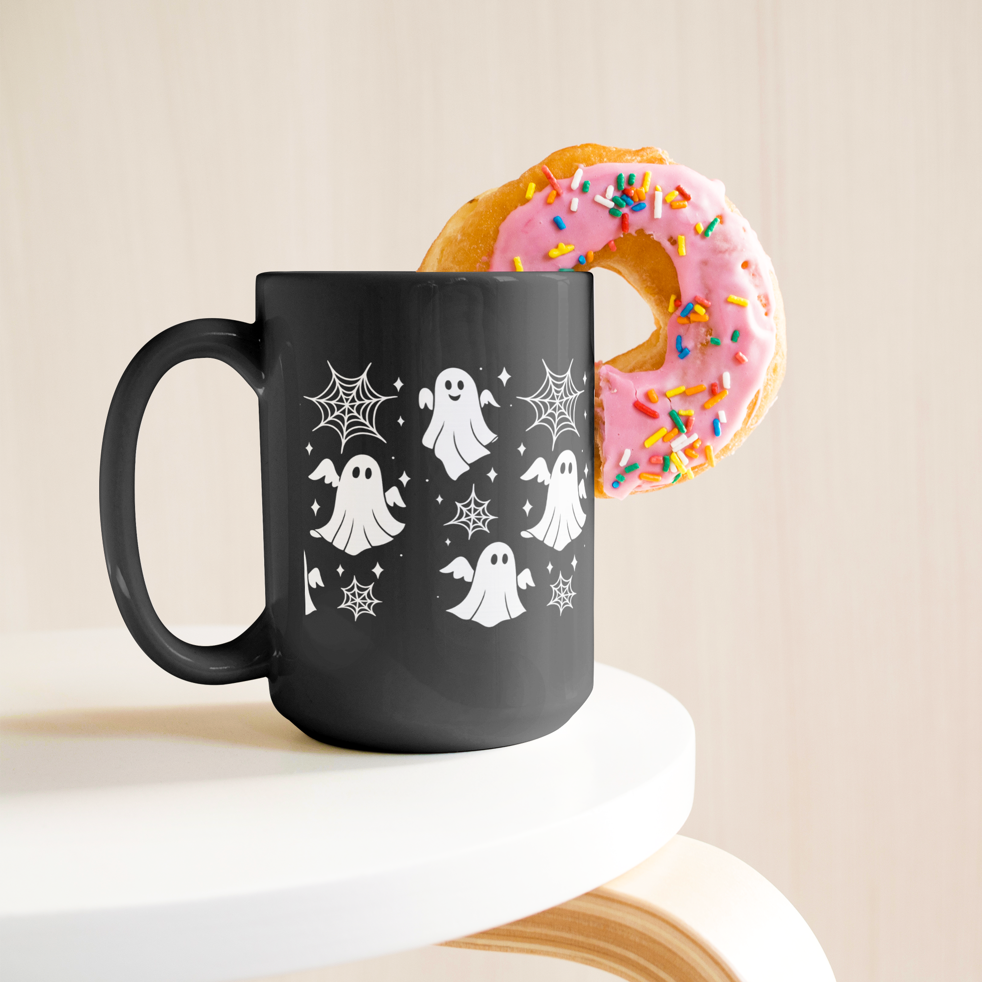 Unique Halloween mug gift for her under $30 with playful ghost artwork.