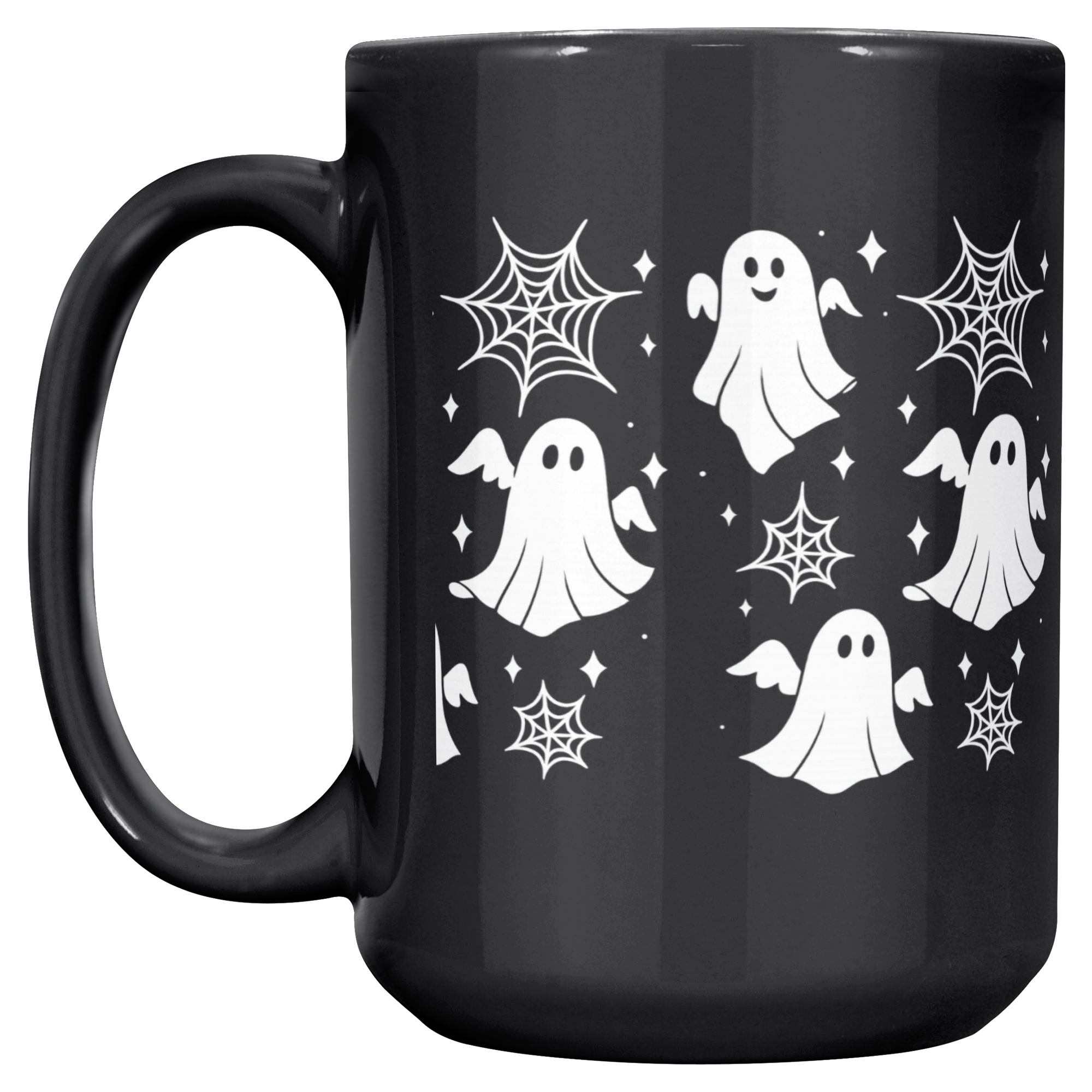 Spooky cute Halloween ghost mug for coffee lovers and fall kitchen decorations.