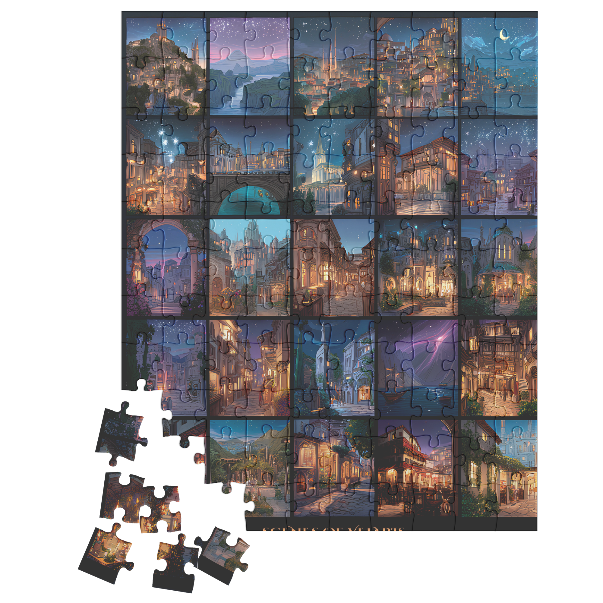 gift ready puzzle for bookish collectors, premium fantasy puzzle for adults, vibrant starlight art puzzle for readers