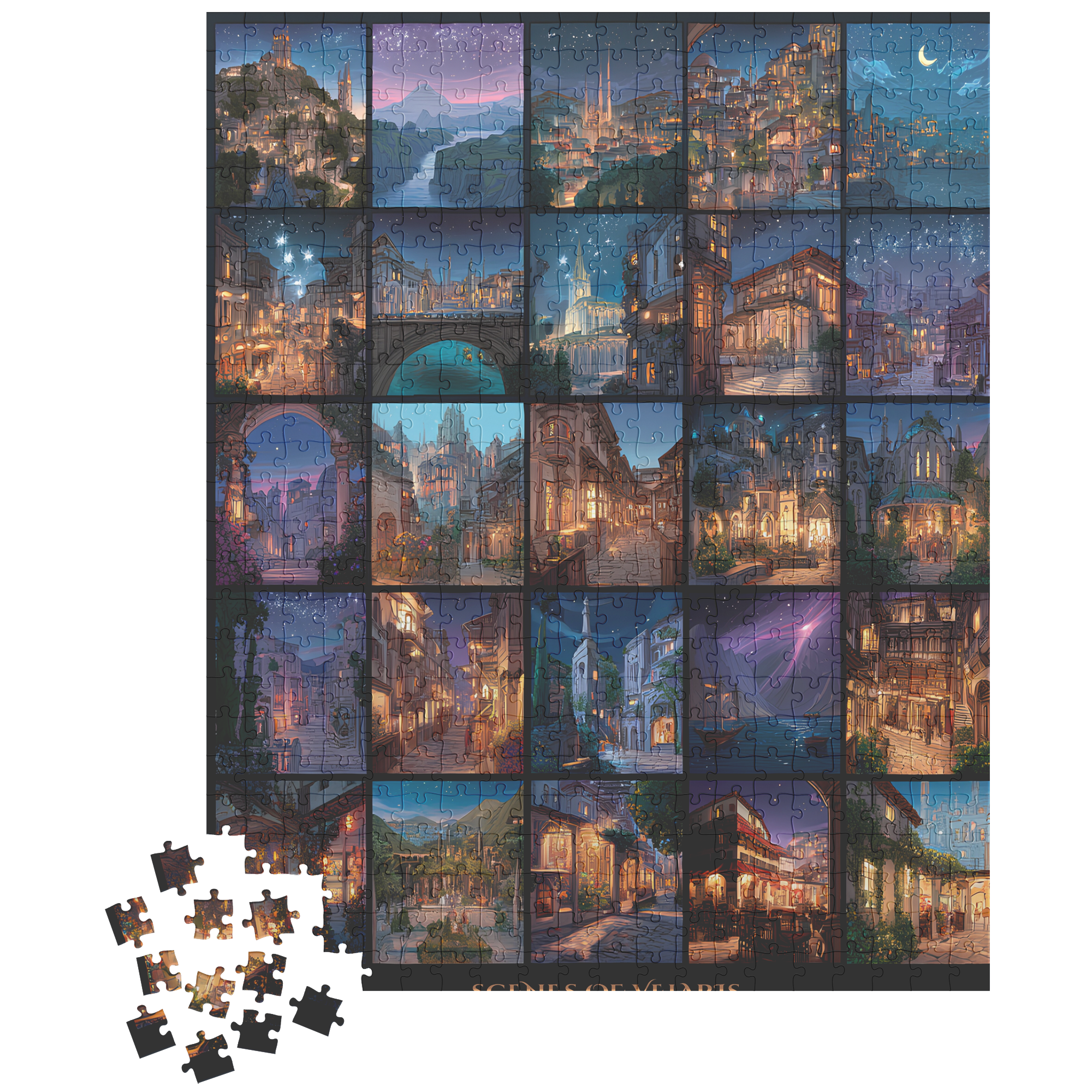 whimsical puzzle for cozy reading nights, relaxing art puzzle for book club, high quality chipboard jigsaw for adults