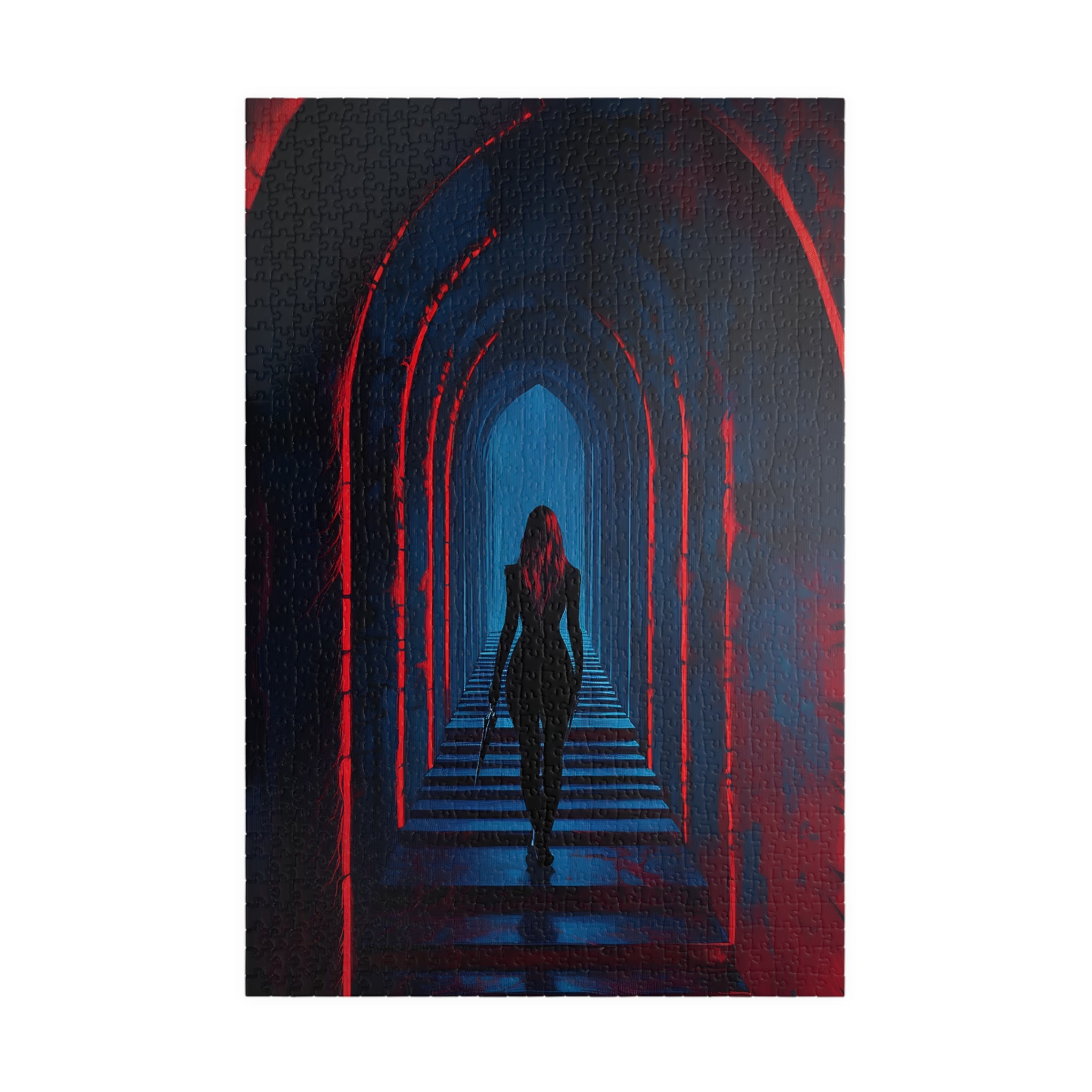 Mystery Woman Gothic Hallway Jigsaw Puzzle Dark Fantasy Aesthetic Puzzle for Adults & Gifts