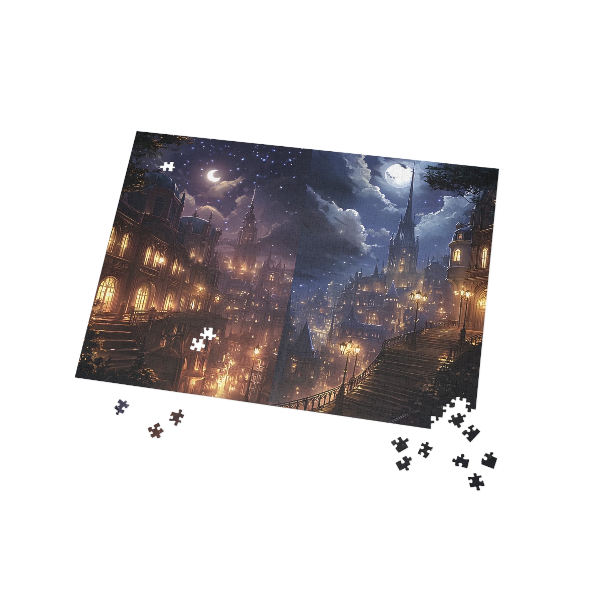 Mystical Night Cityscape Puzzle Starry Fantasy Skyline Jigsaw for Adults & Unique Relaxing Gift