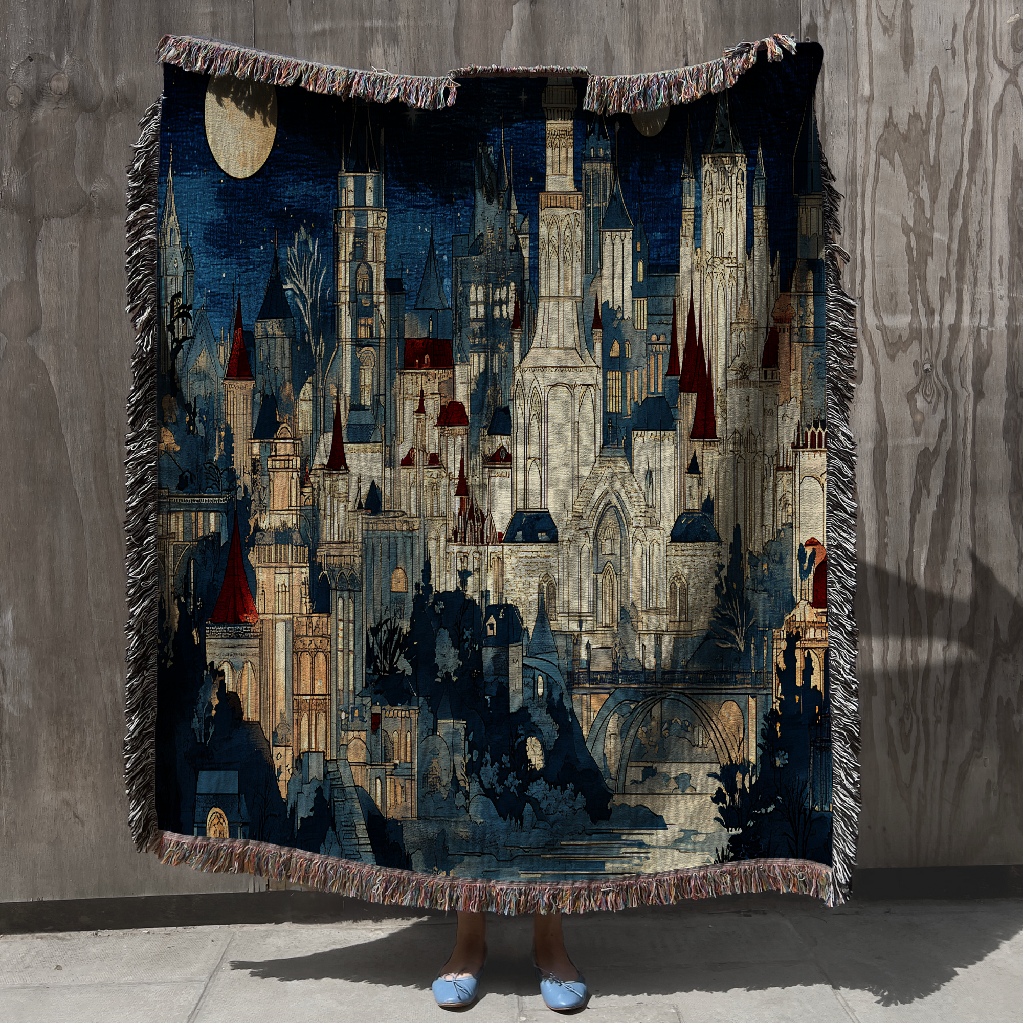 ACOTAR Velaris Night Court Woven Cotton Throw Blanket – Cozy Fantasy Decor