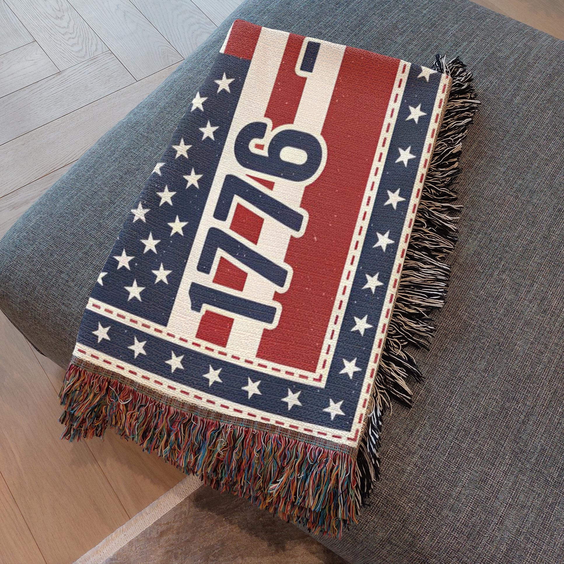 american flag tapestry blanket for living room display, woven cotton american pride blanket celebrating 250 years, usa 250th anniversary american flag throw blanket