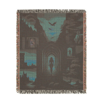 BookTok aesthetic blanket for cozy rooms, fandom blanket for young adult readers, fantasy tapestry throw for dorm room decor