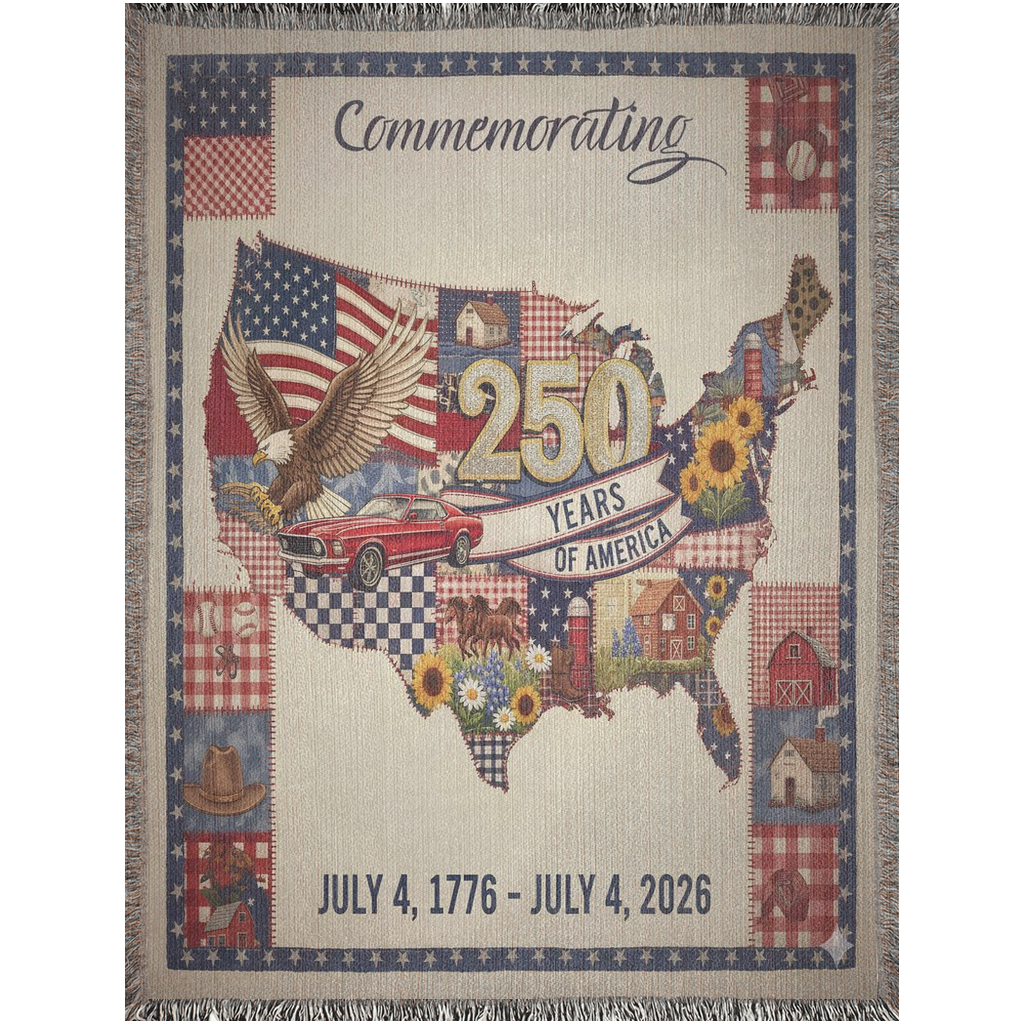 usa patriotic woven blanket for fourth of july celebrations, timeless patriotic woven blanket designed as heirloom decor